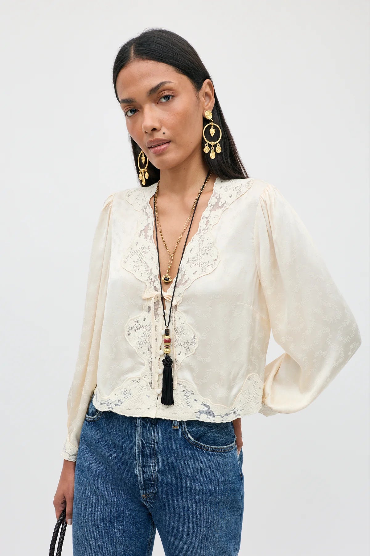 Rixo Tove Top Foral Trail Jacquard