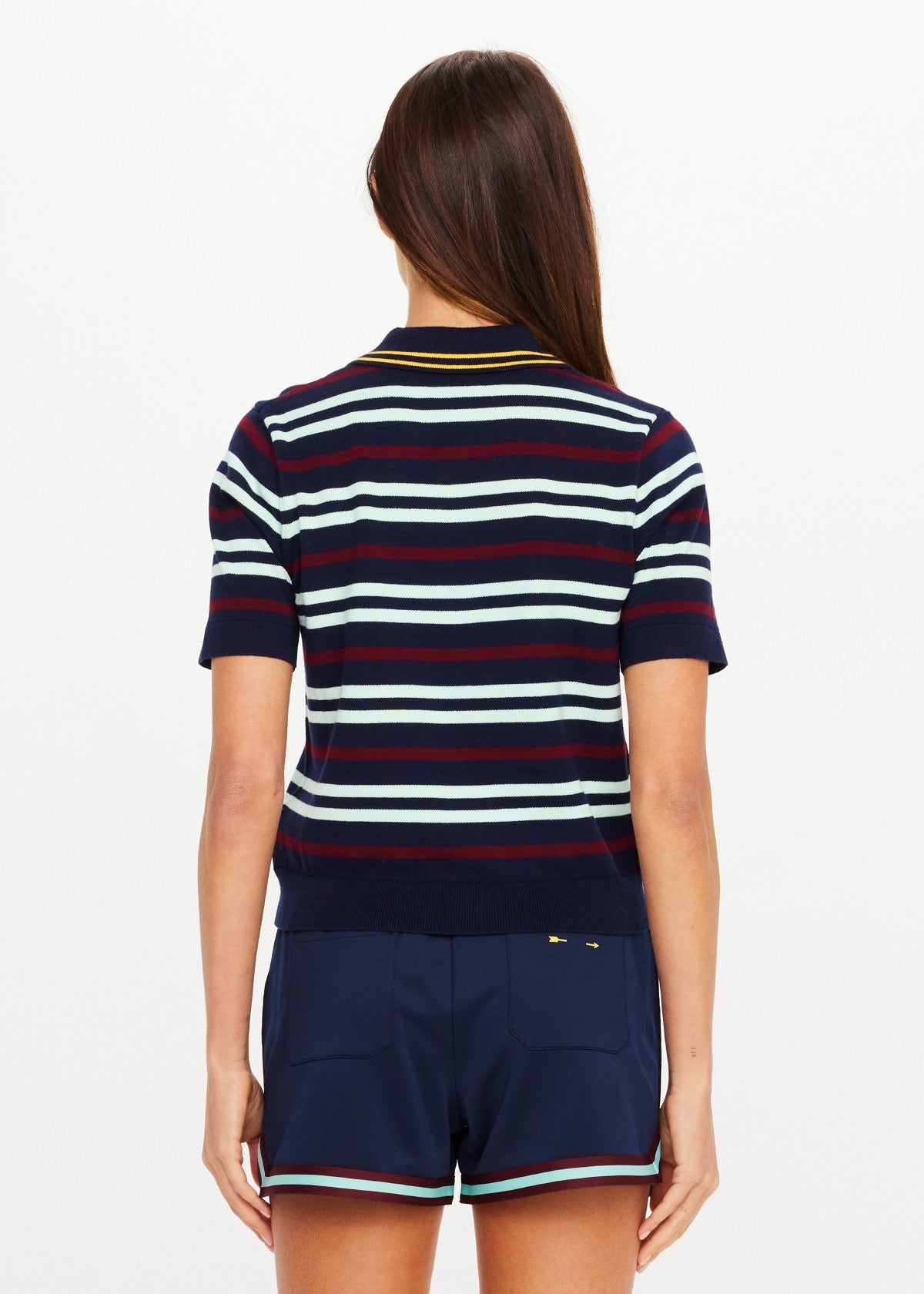 Archie Collared Knit Polo Stripe