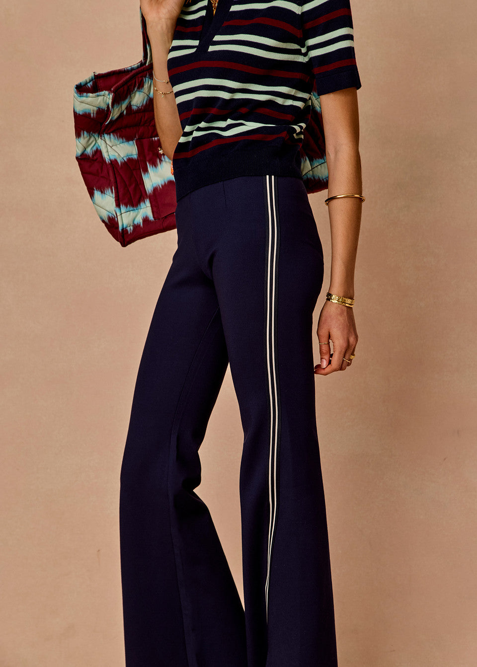 Joyela Panelled Flare Navy