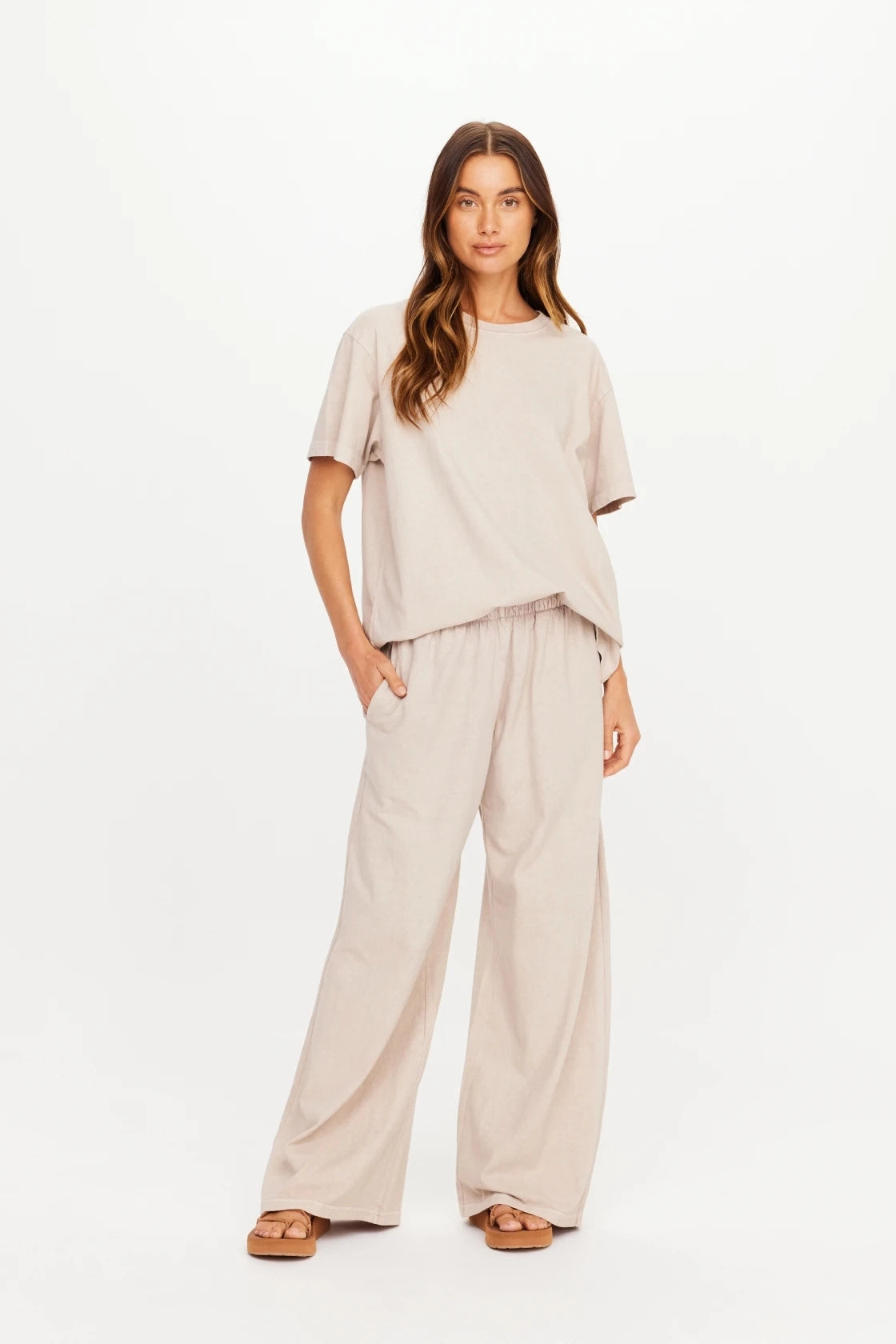 The Upside Soho Tokio Wide Leg Pant Mushroom