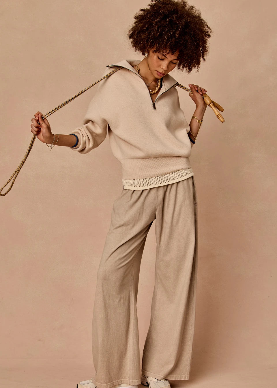 The Upside Soho Tokio Wide Leg Pant Mushroom