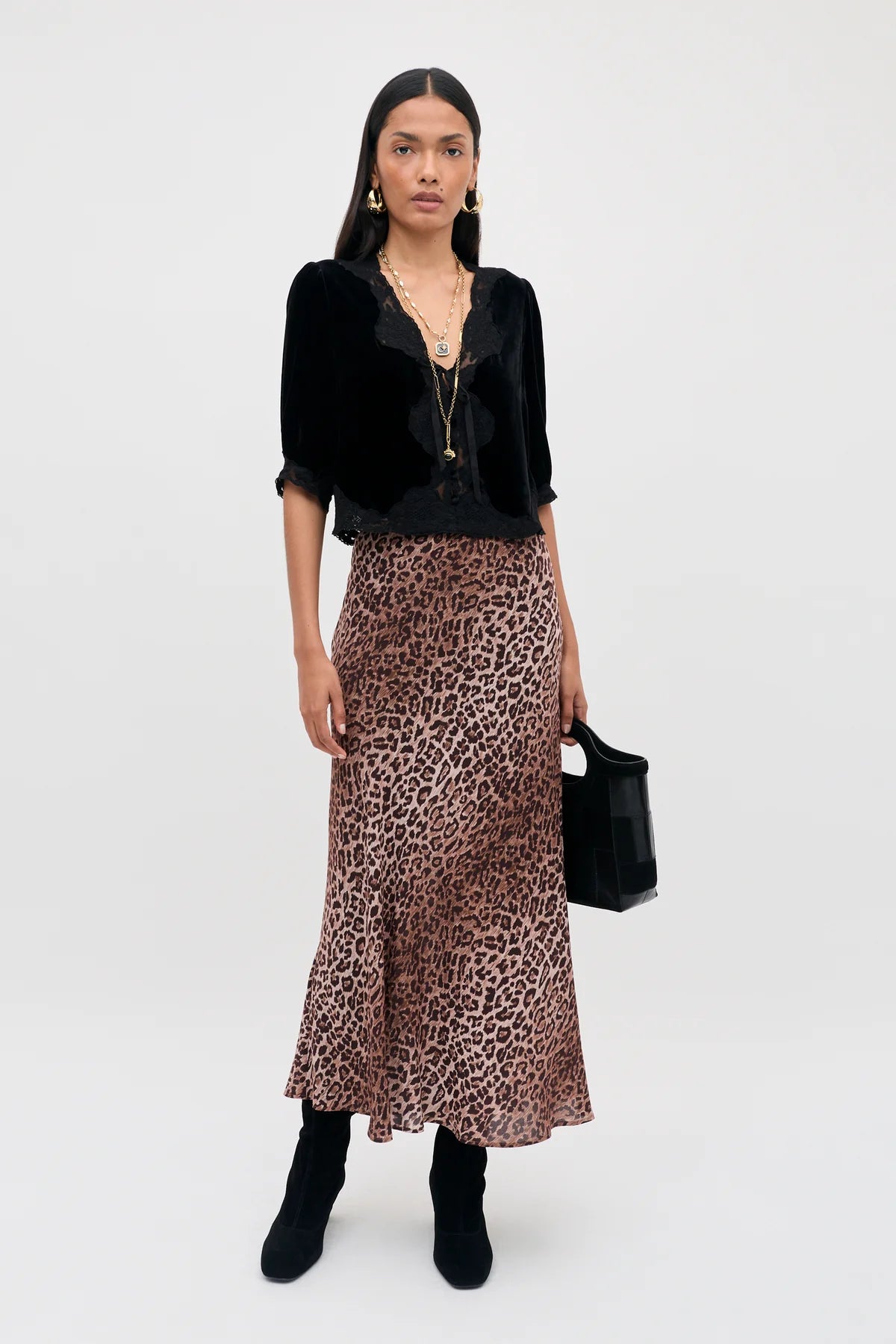 Rixo Ursula Silk Velvet Top