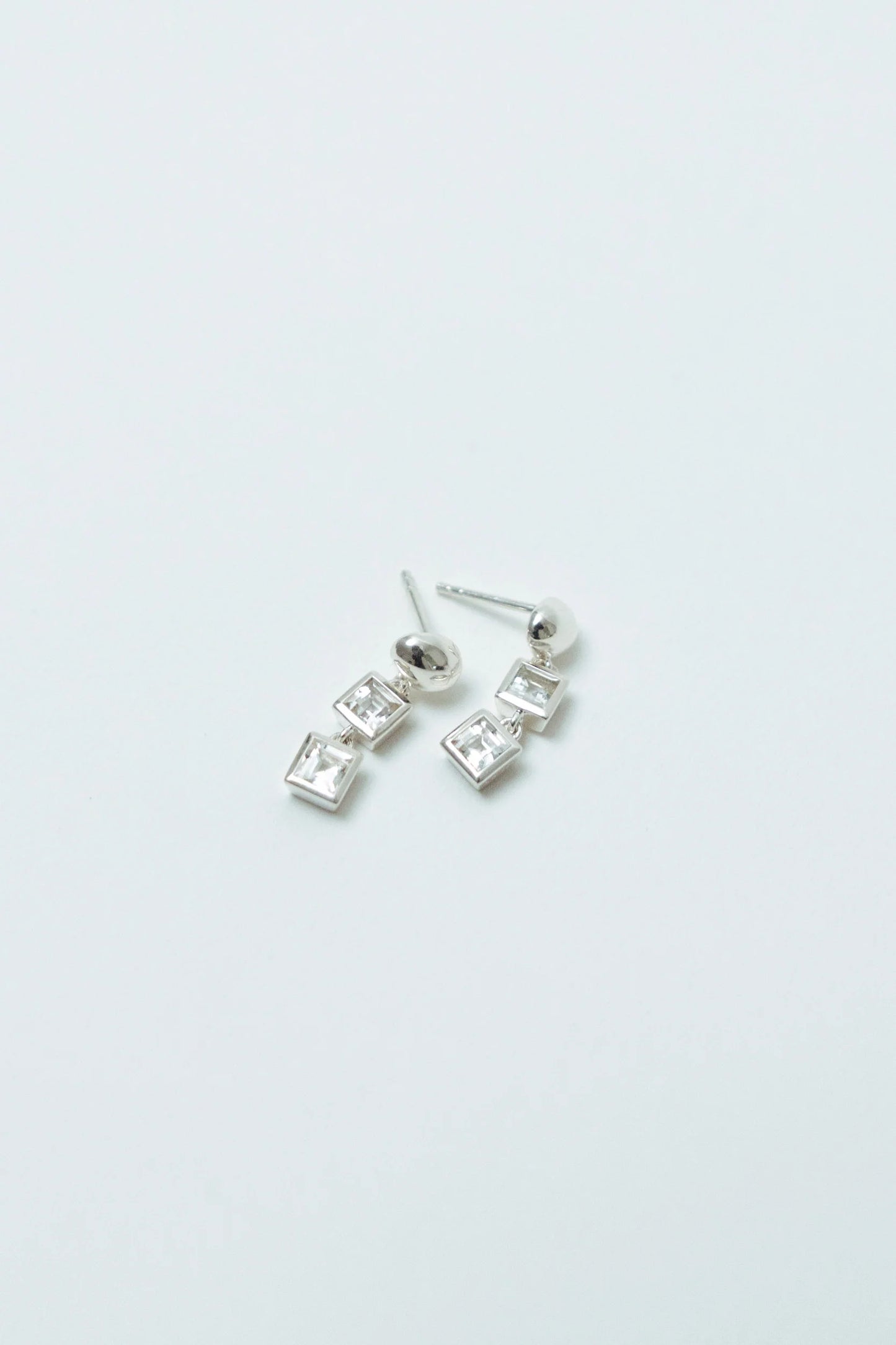 Veer Topaz Earrings Silver