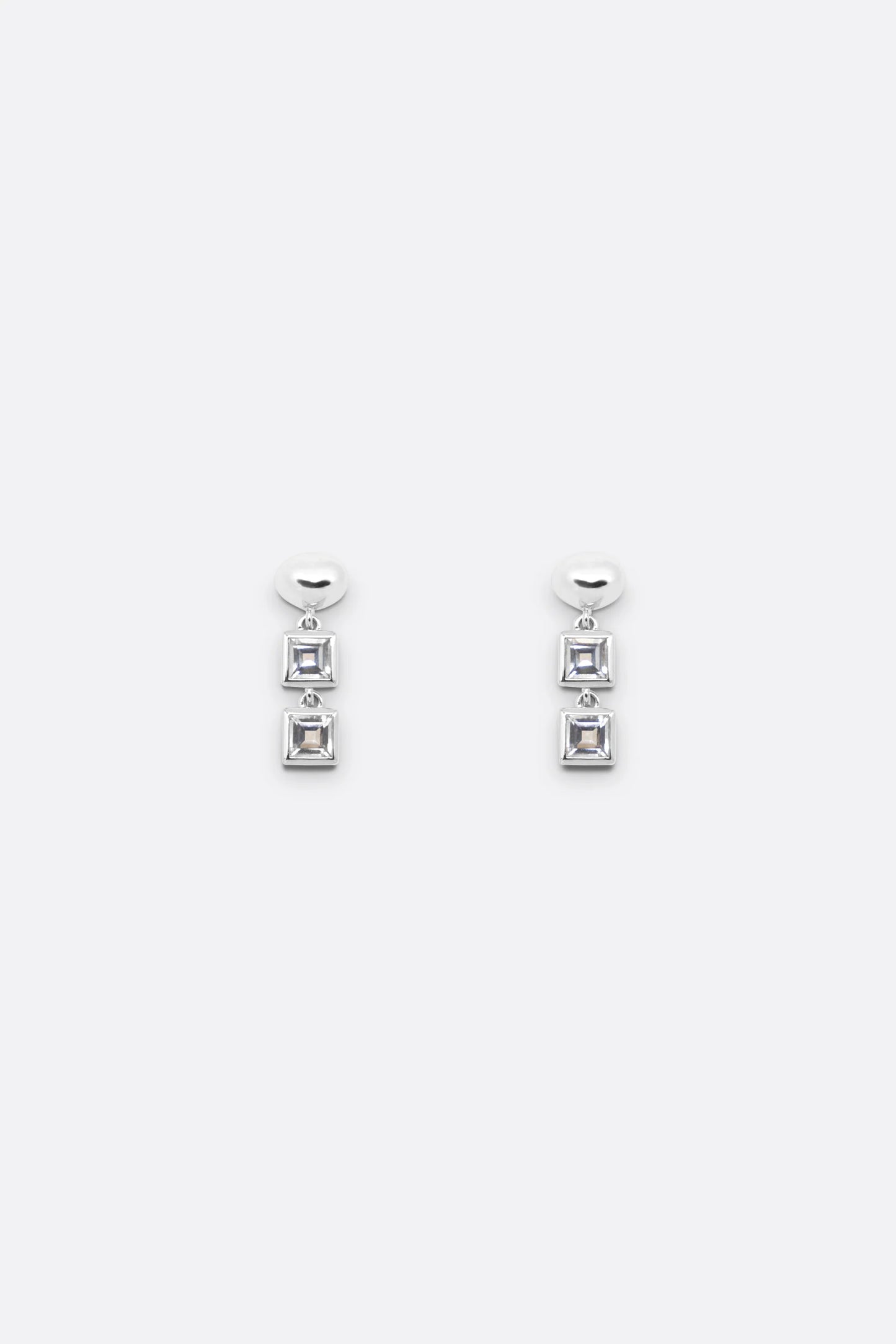 Veer Topaz Earrings Silver
