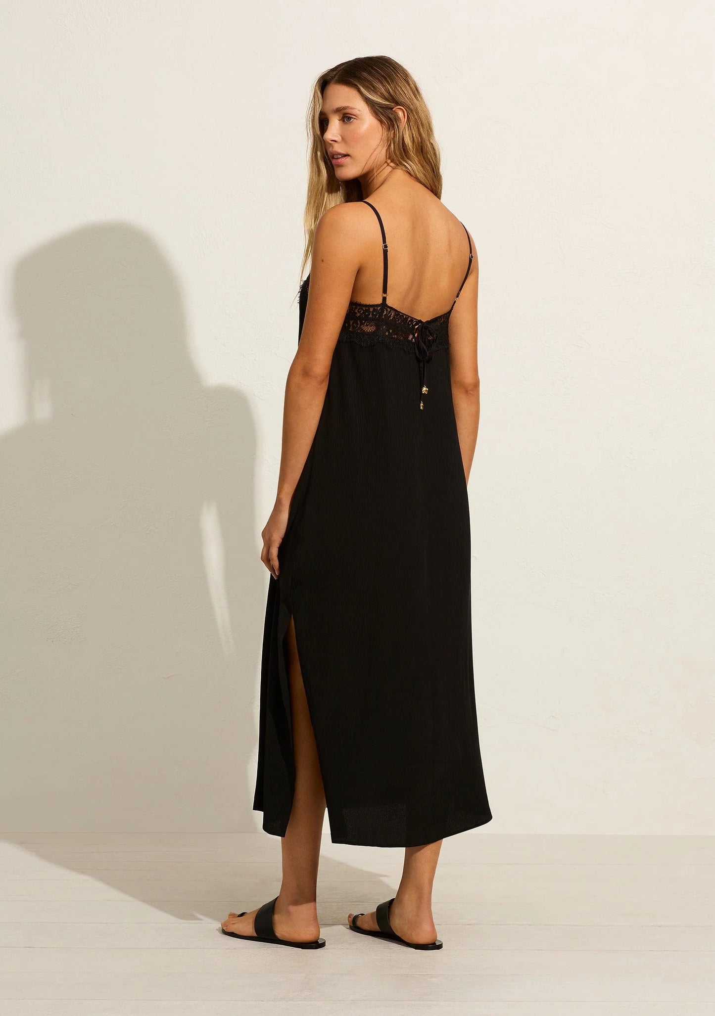 Lourdes Slip Mini Dress Black