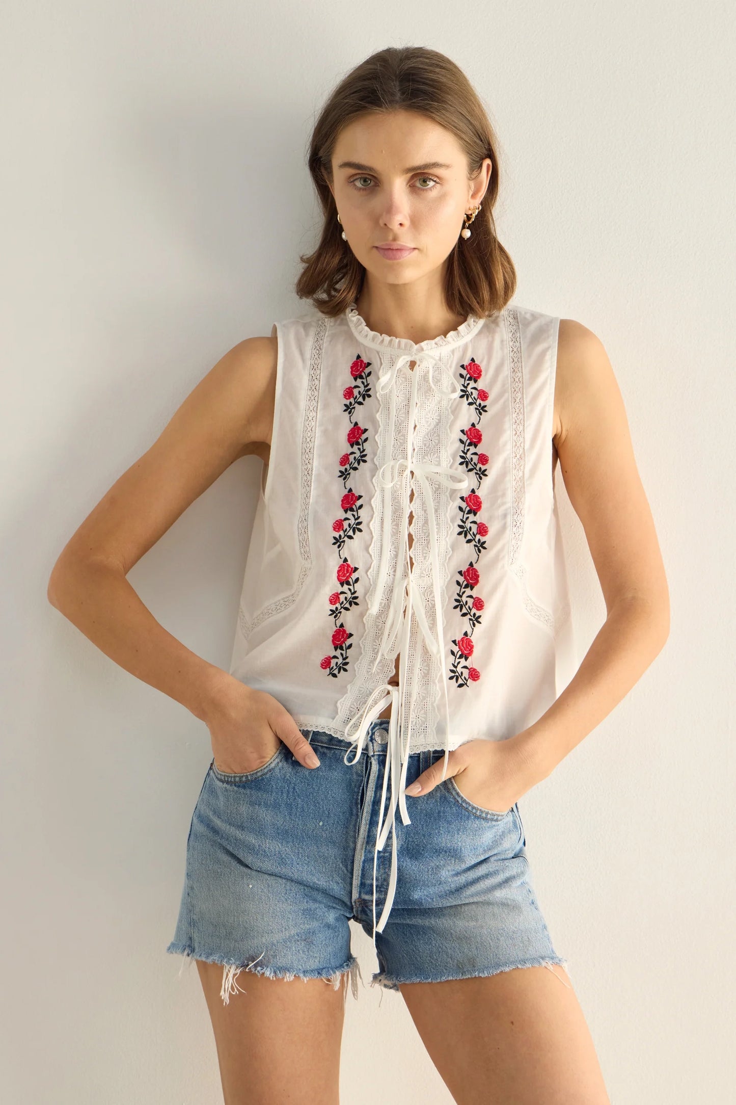 Bellamy Embroidered Blouse White