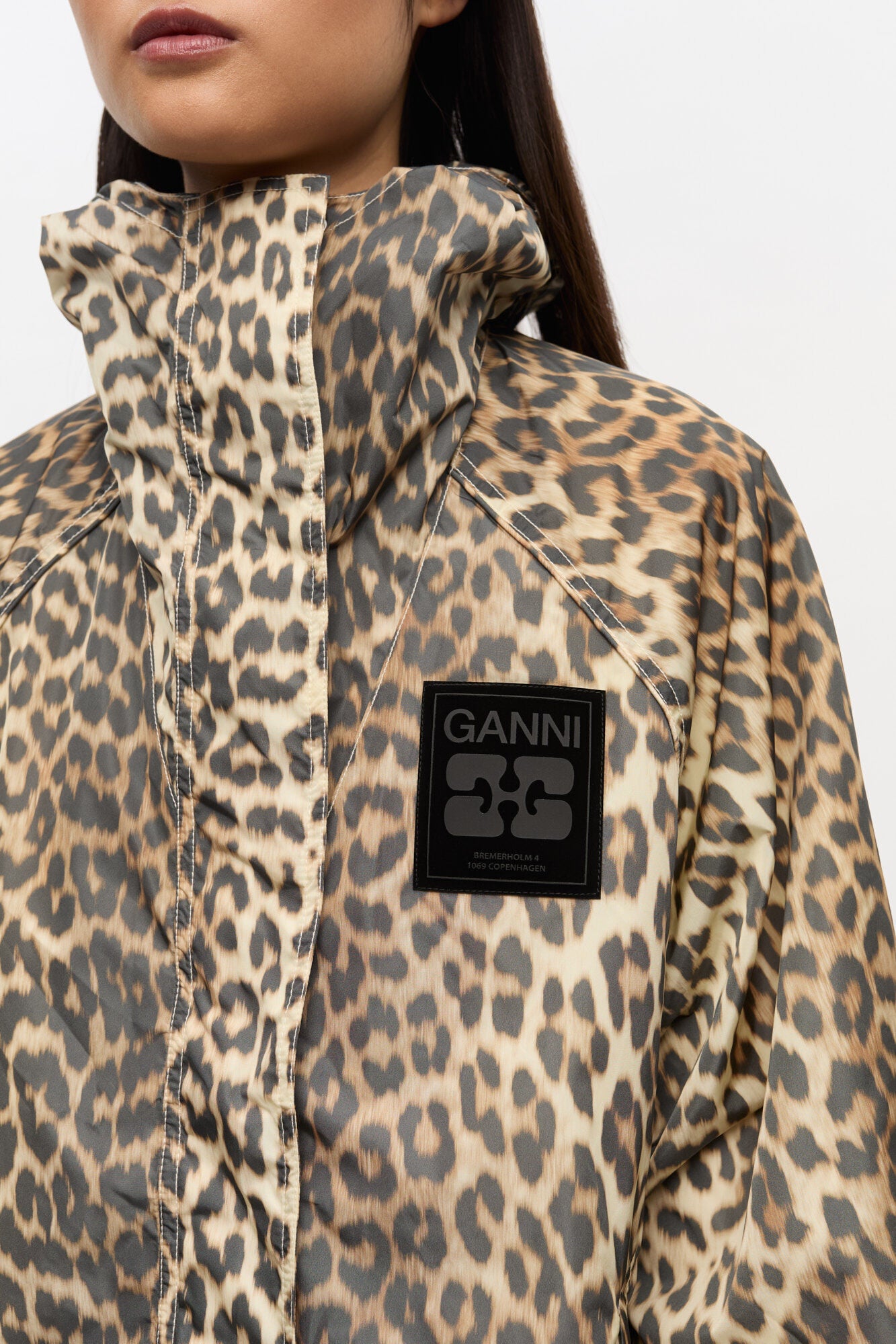 Leopard Print Nylon Jacket