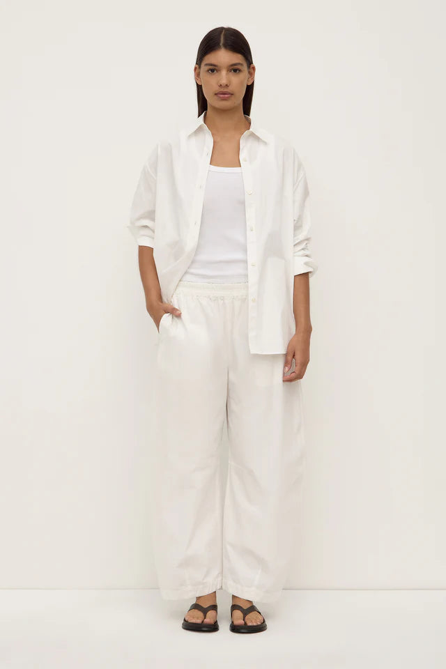 Lola Barrel Pant White