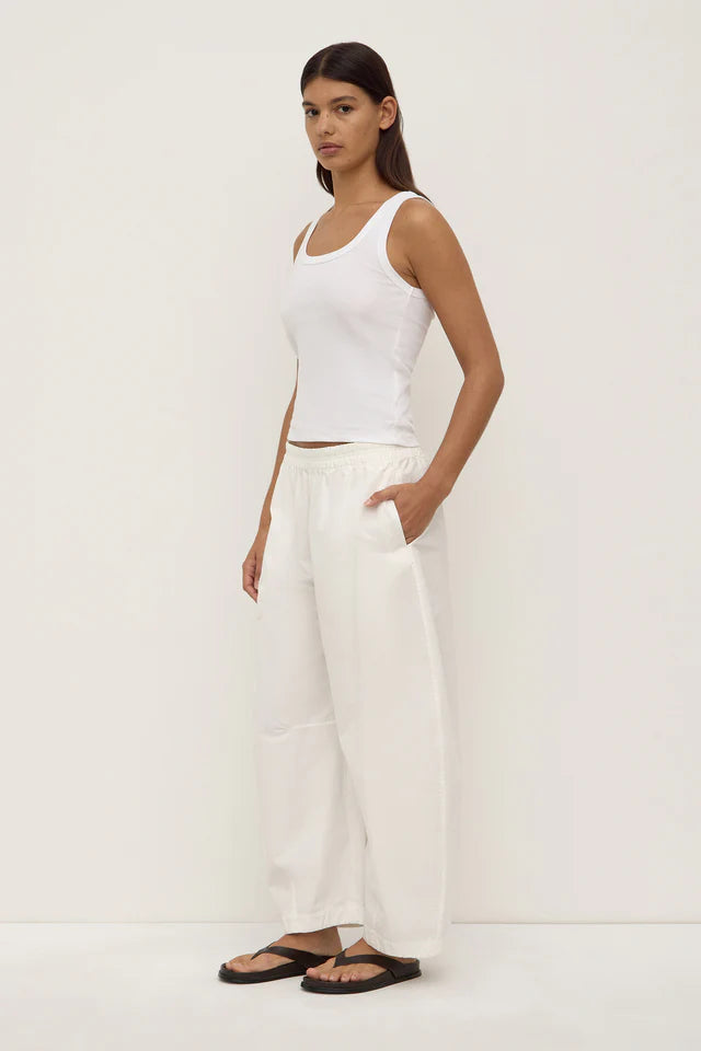 Lola Barrel Pant White