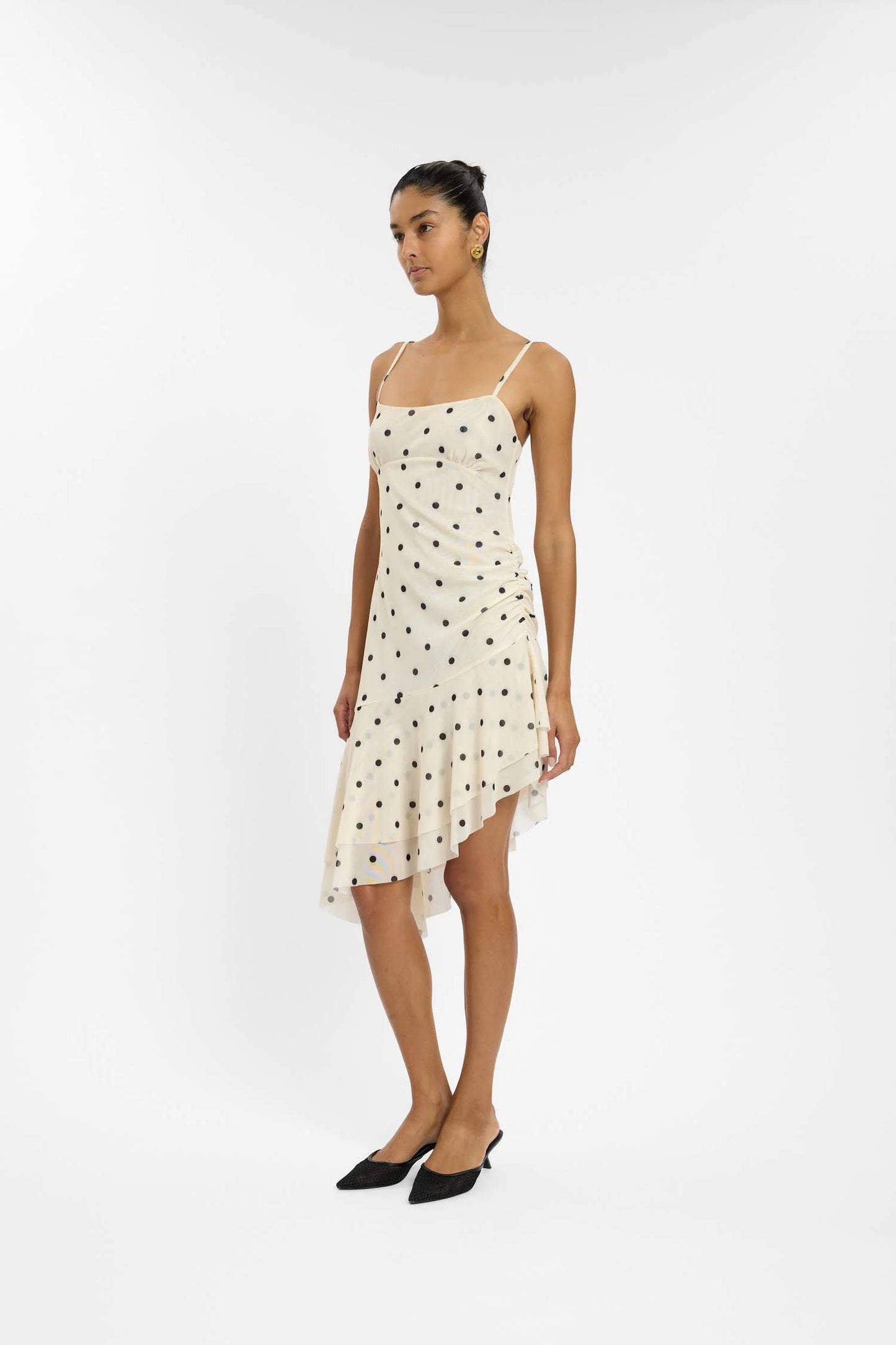 Asymmetrical Frill Midi Dress