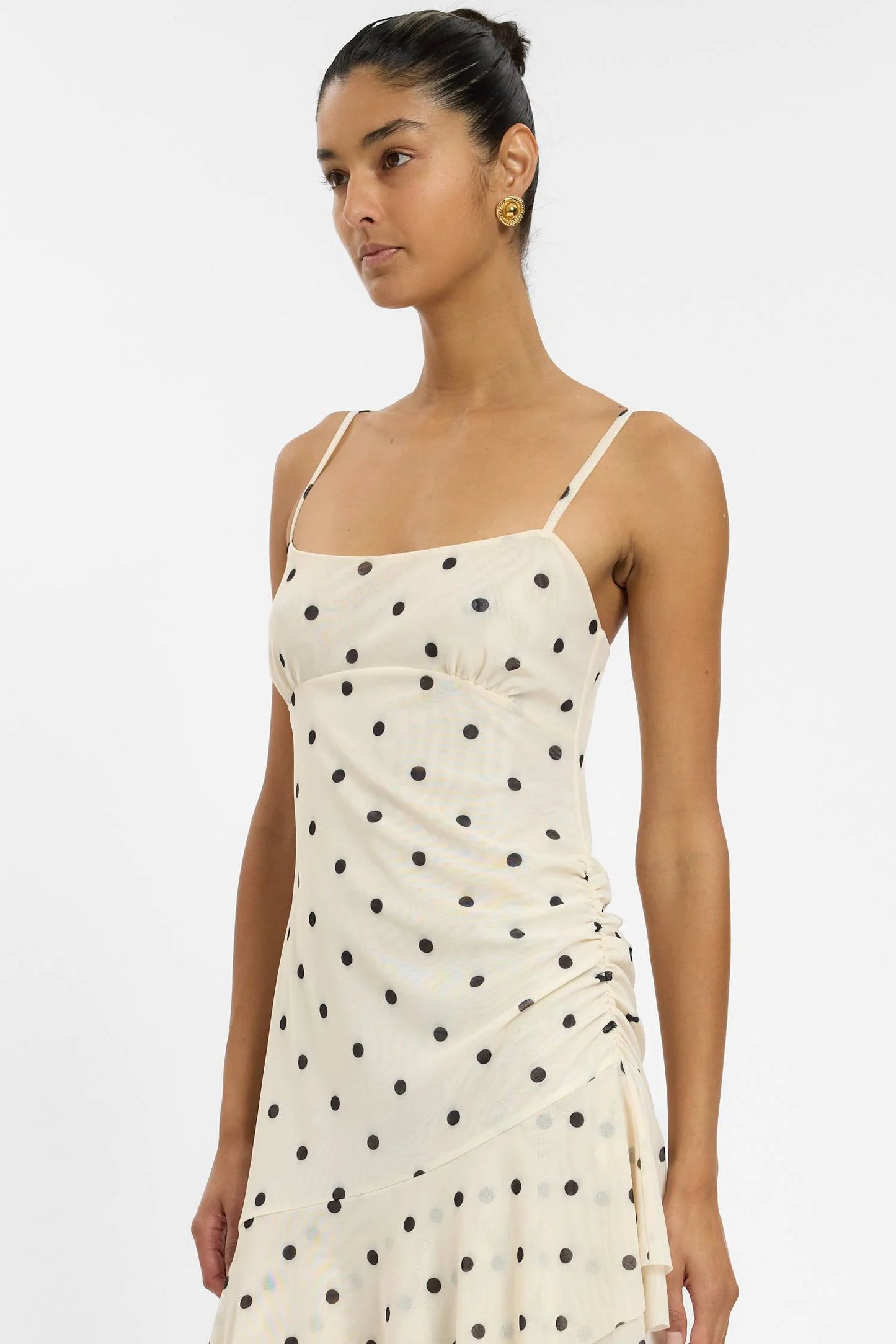 Asymmetrical Frill Midi Dress