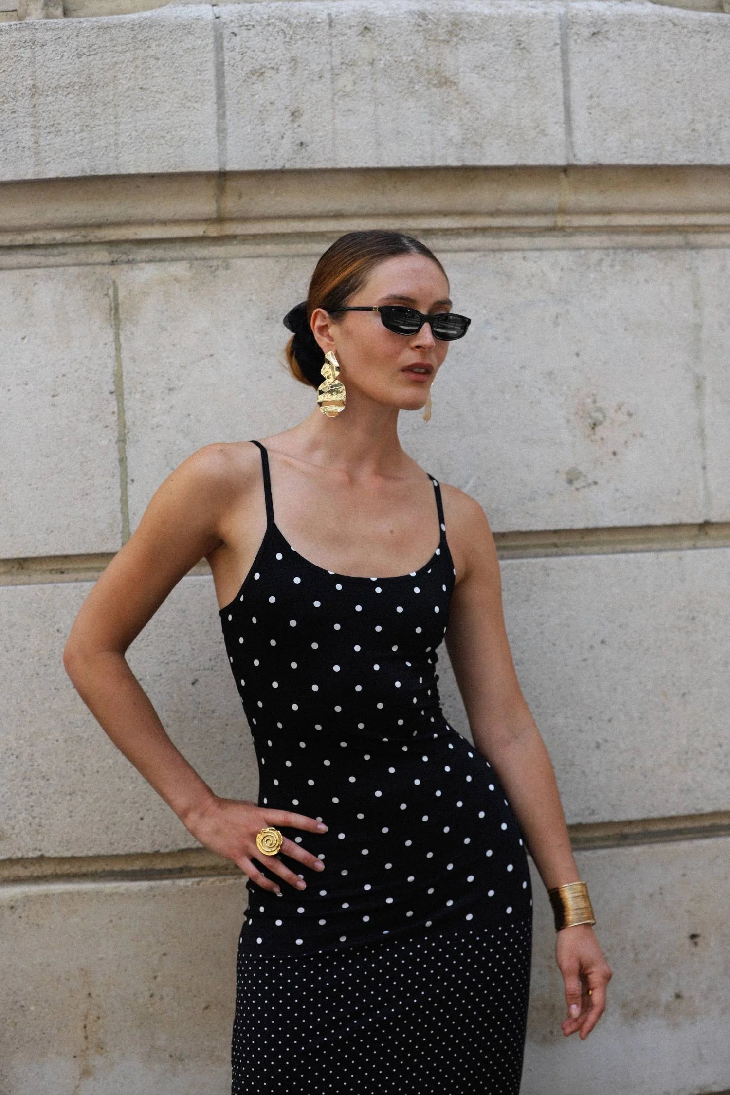 With Harper Lu Slip Dress Black Polka With Harper Lu Slip Dress Black Polka