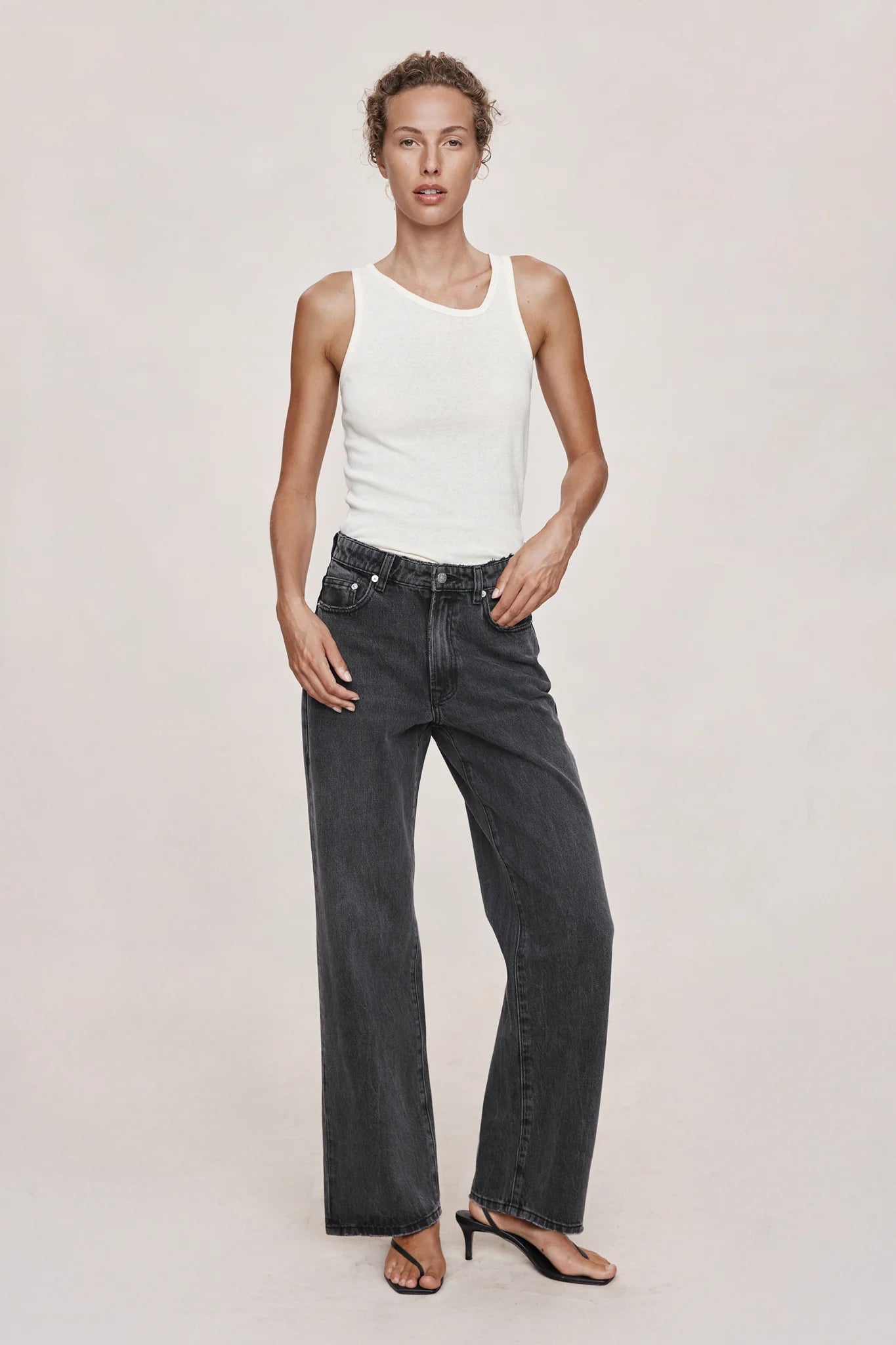 Wide Leg Jean Faded Black