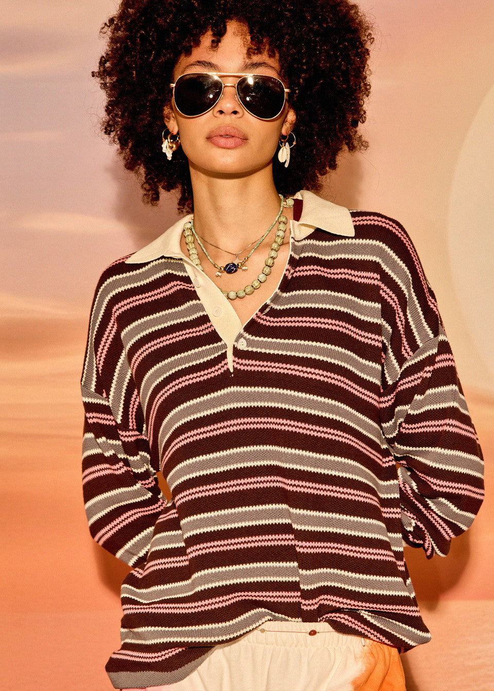 Wonder Knit Polo Stripe