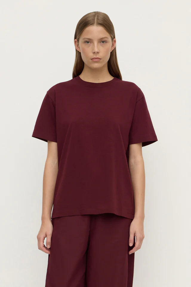 Womens Organic Base Tee Merlot