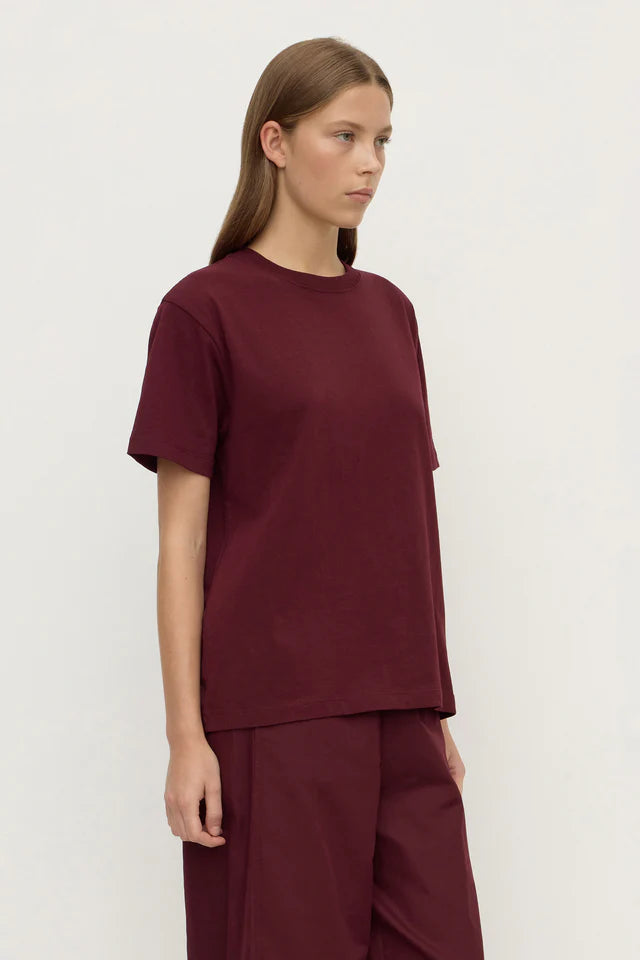 Womens Organic Base Tee Merlot