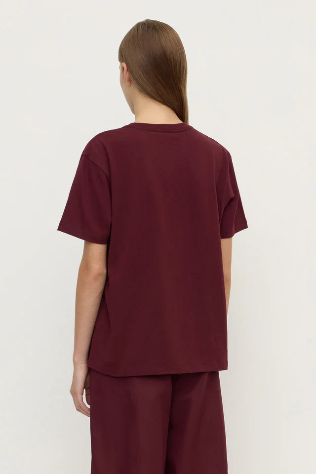 Womens Organic Base Tee Merlot