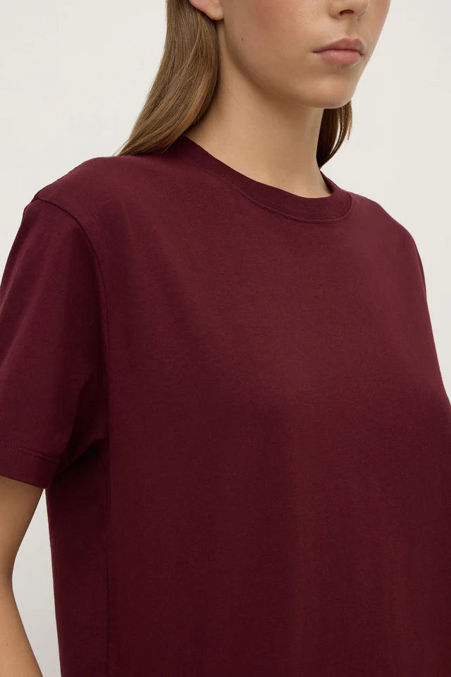 Womens Organic Base Tee Merlot