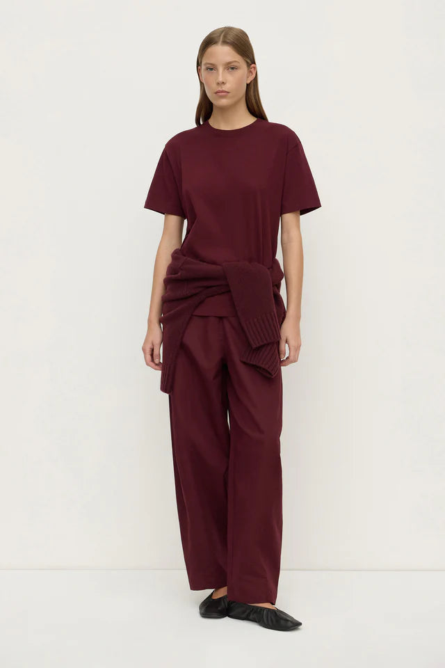 Womens Organic Base Tee Merlot