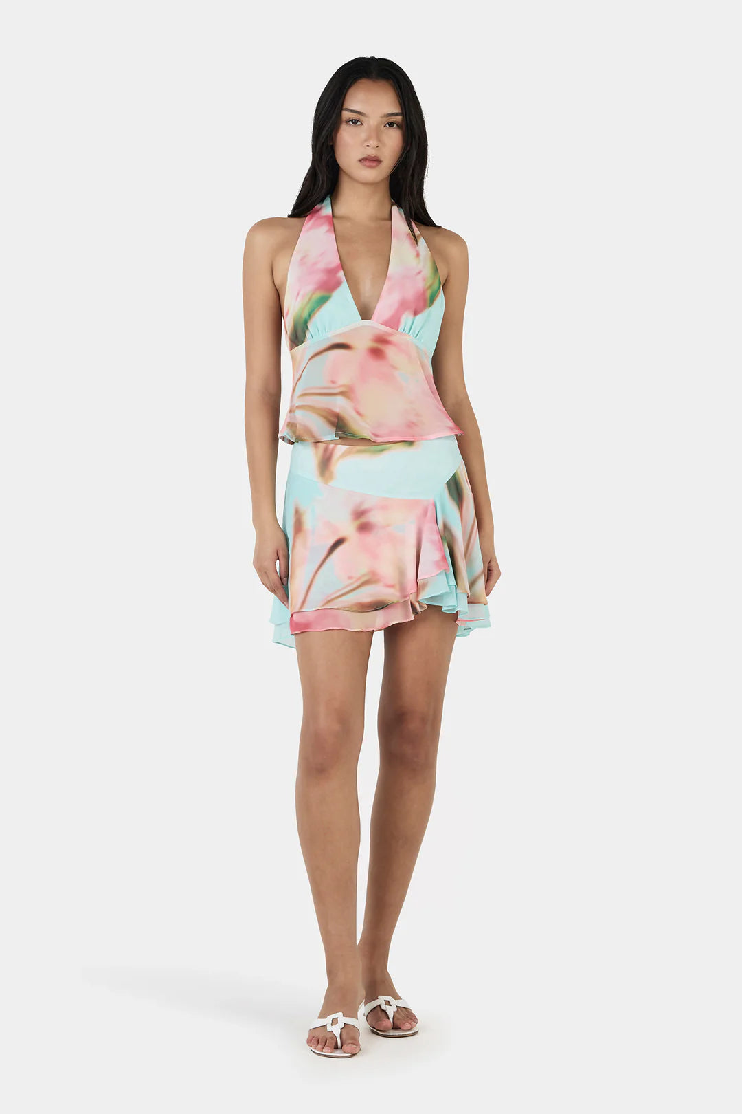 Yiana Mini Skirt Bloom Drift Aqua