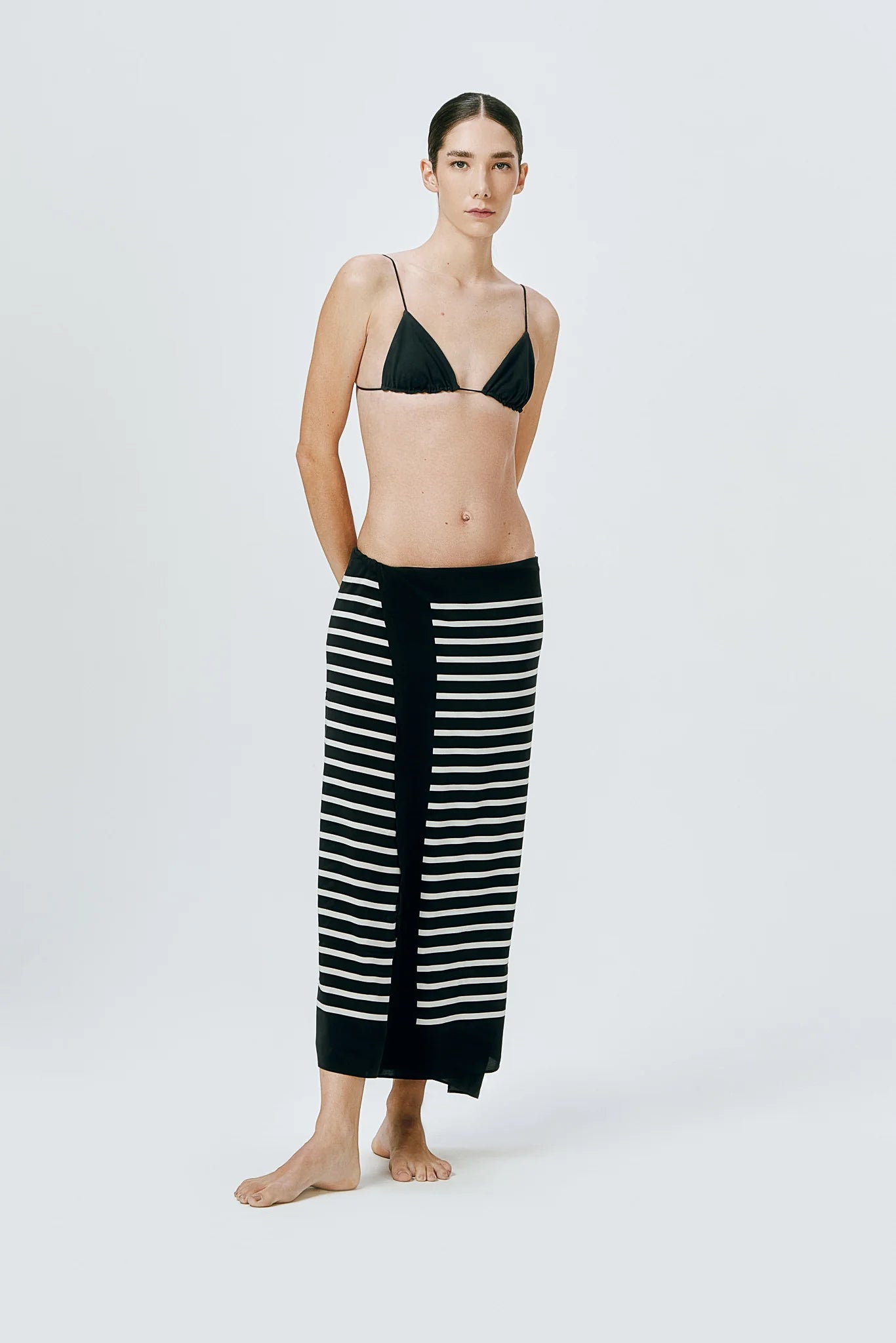 Jacques Silk Sarong Black and Ecru