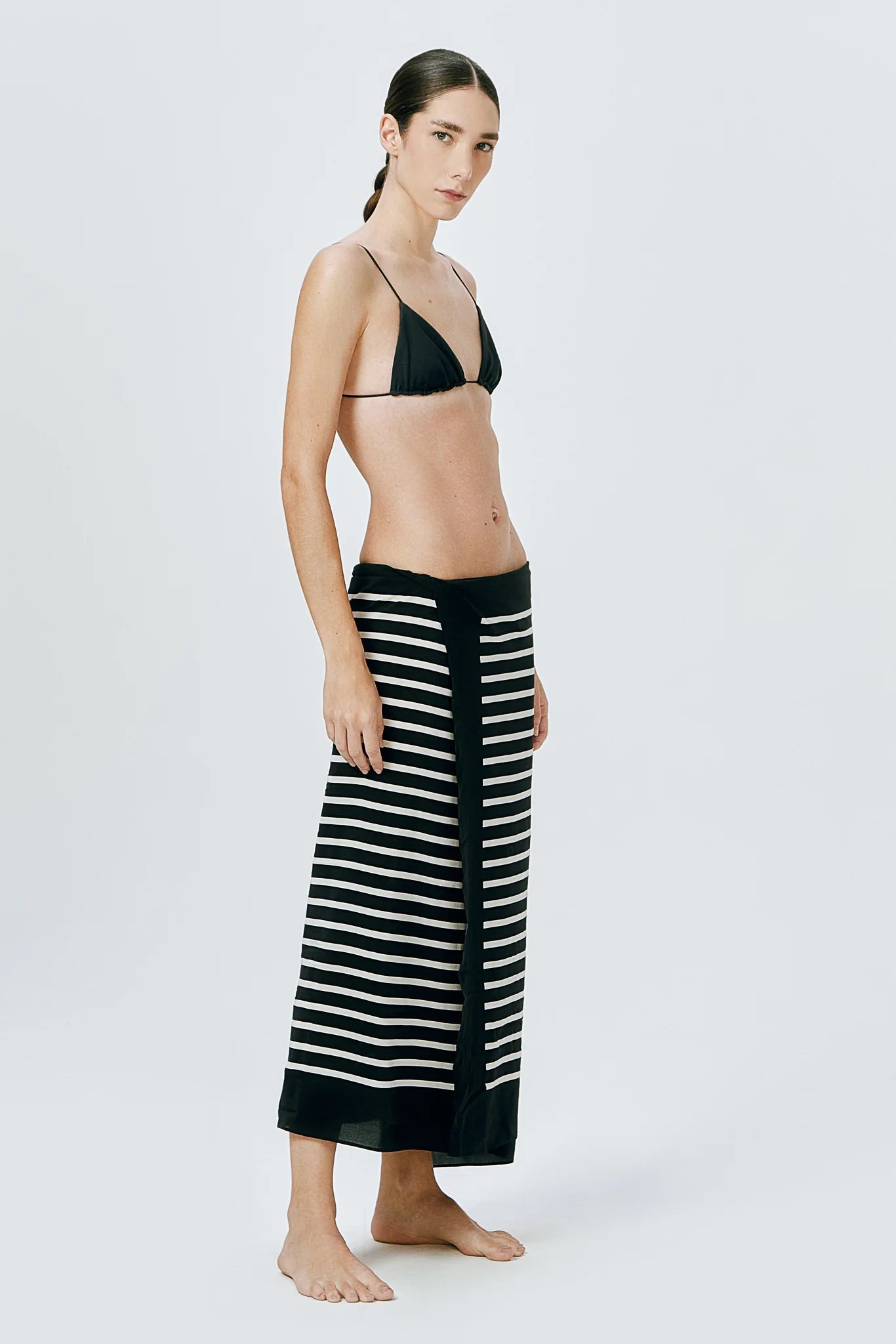 Jacques Silk Sarong Black and Ecru