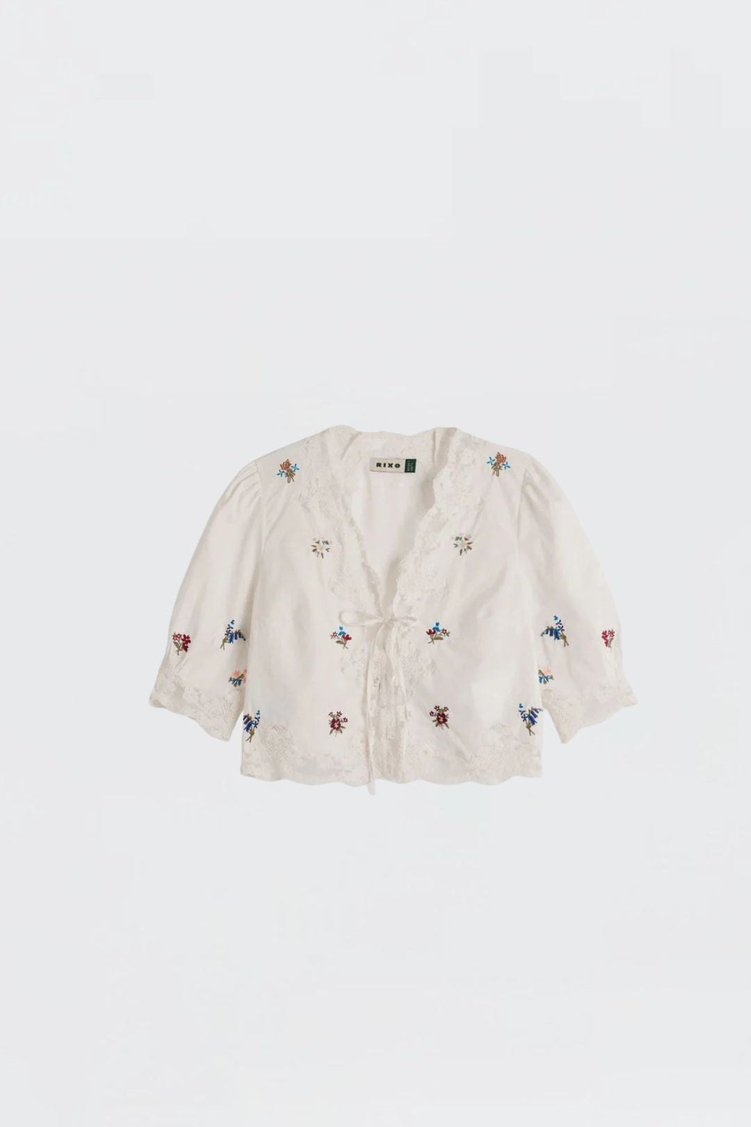 Ursula Top Bud Embroidery White