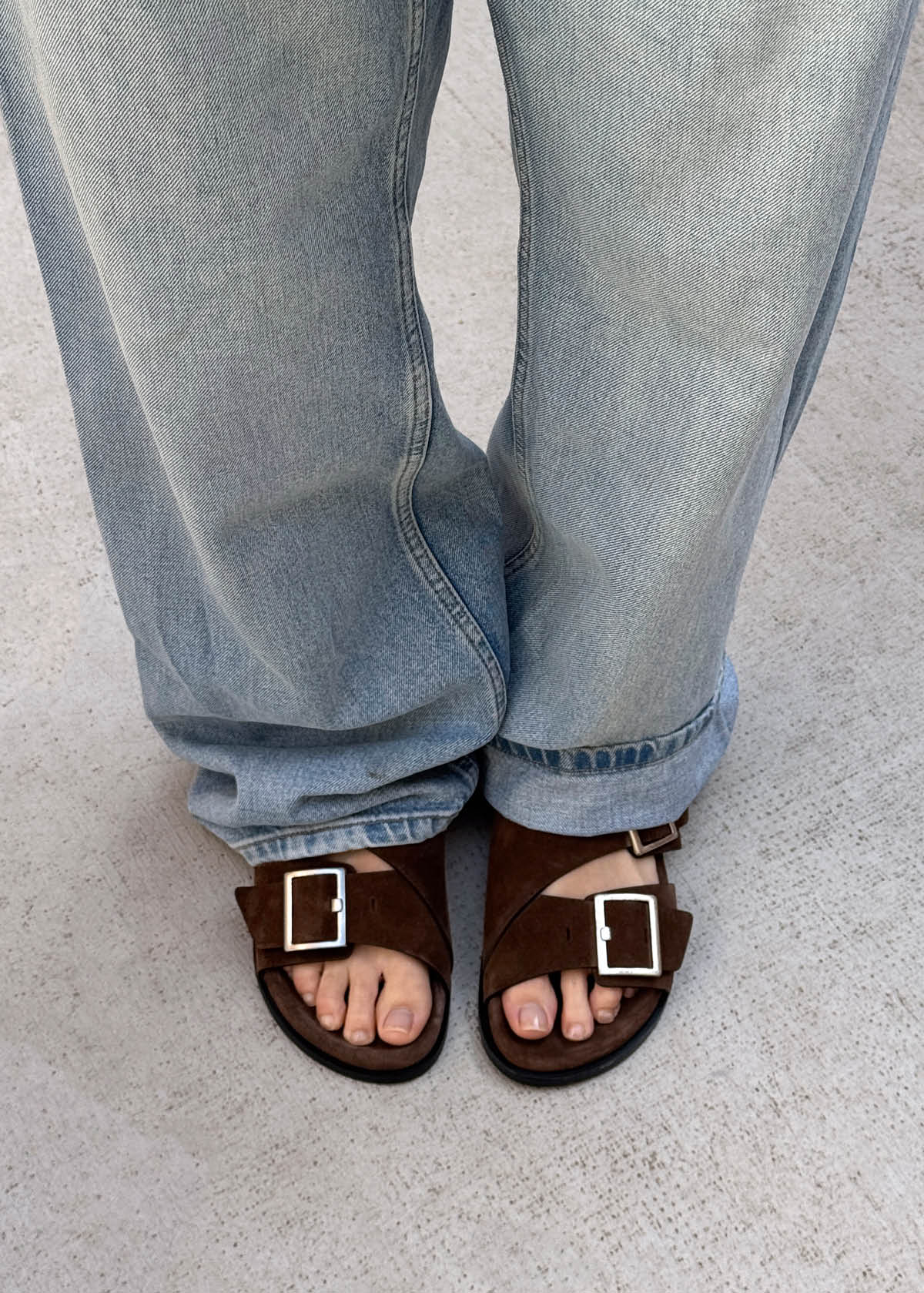 Alba Suede Brown Leather Sandals