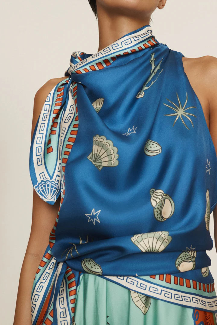 Surrealist Summer Scarf Midi Dress