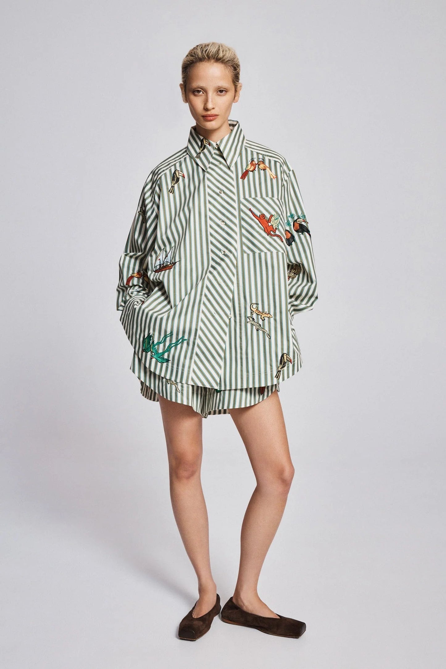 Bisou Embroidered Long Sleeve Shirt