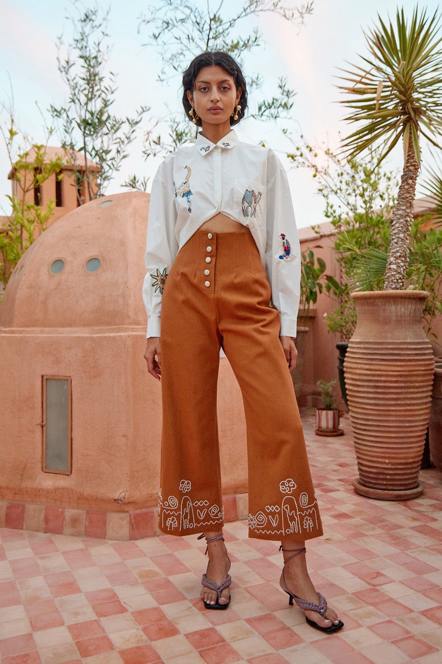 Carmine Embroidered Shirt