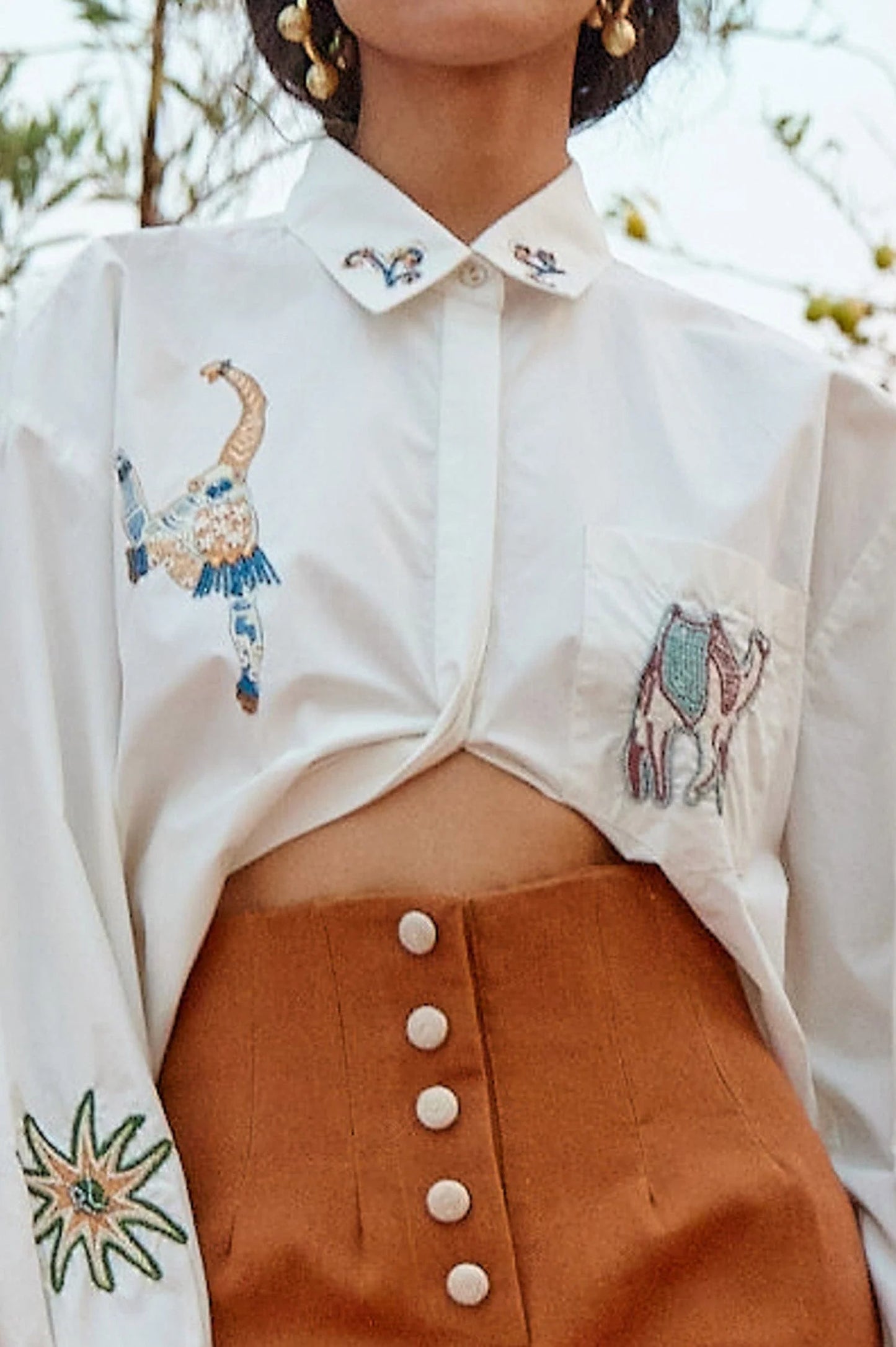 Carmine Embroidered Shirt