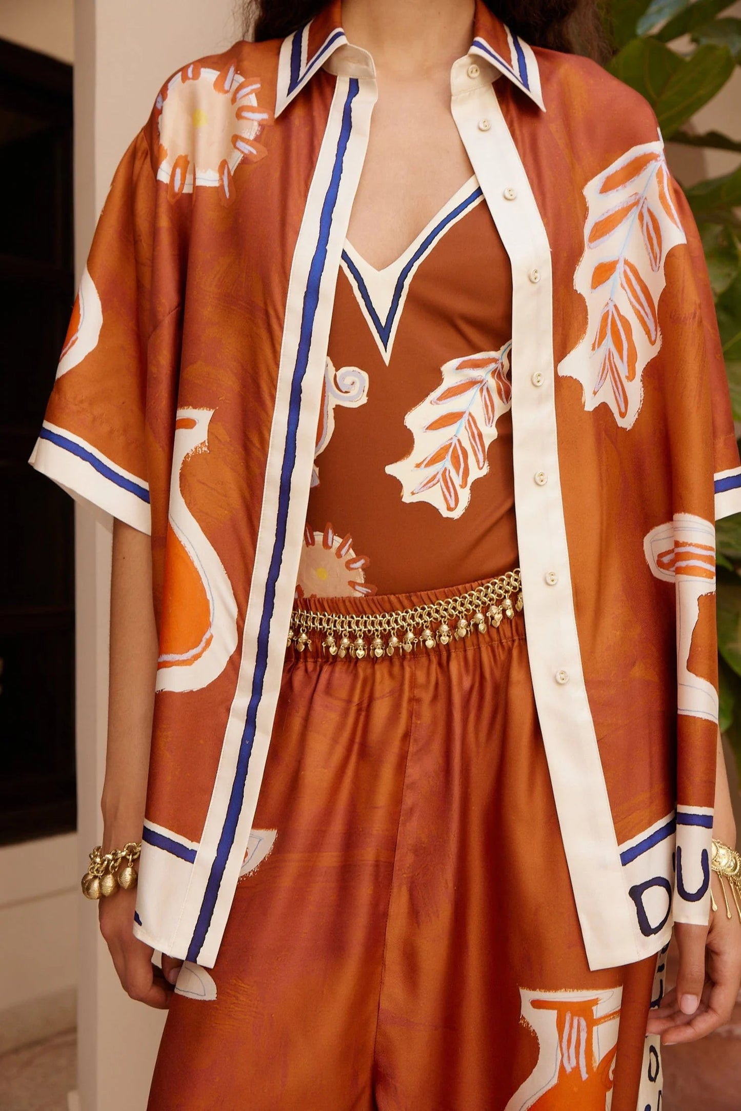 Soleil D'Amour Tapared Silk Pant