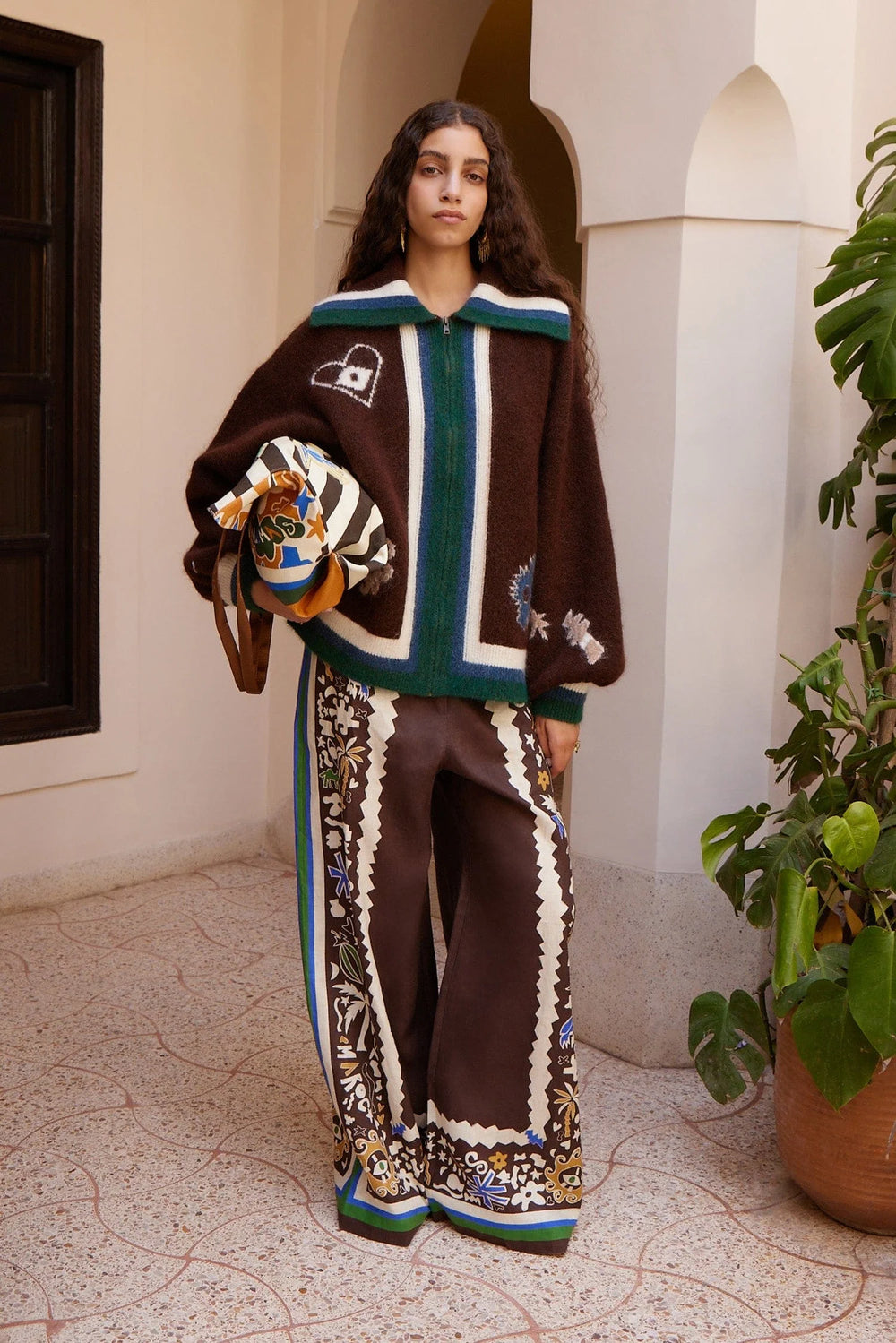 Maroc Zip Up Knit Cardigan