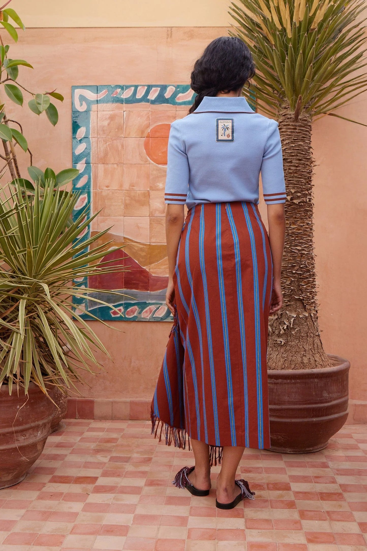 Noura Knit Polo Blue