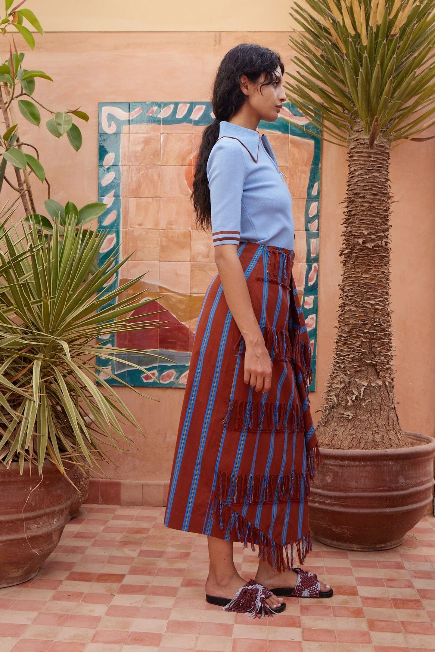 Noura Knit Polo Blue