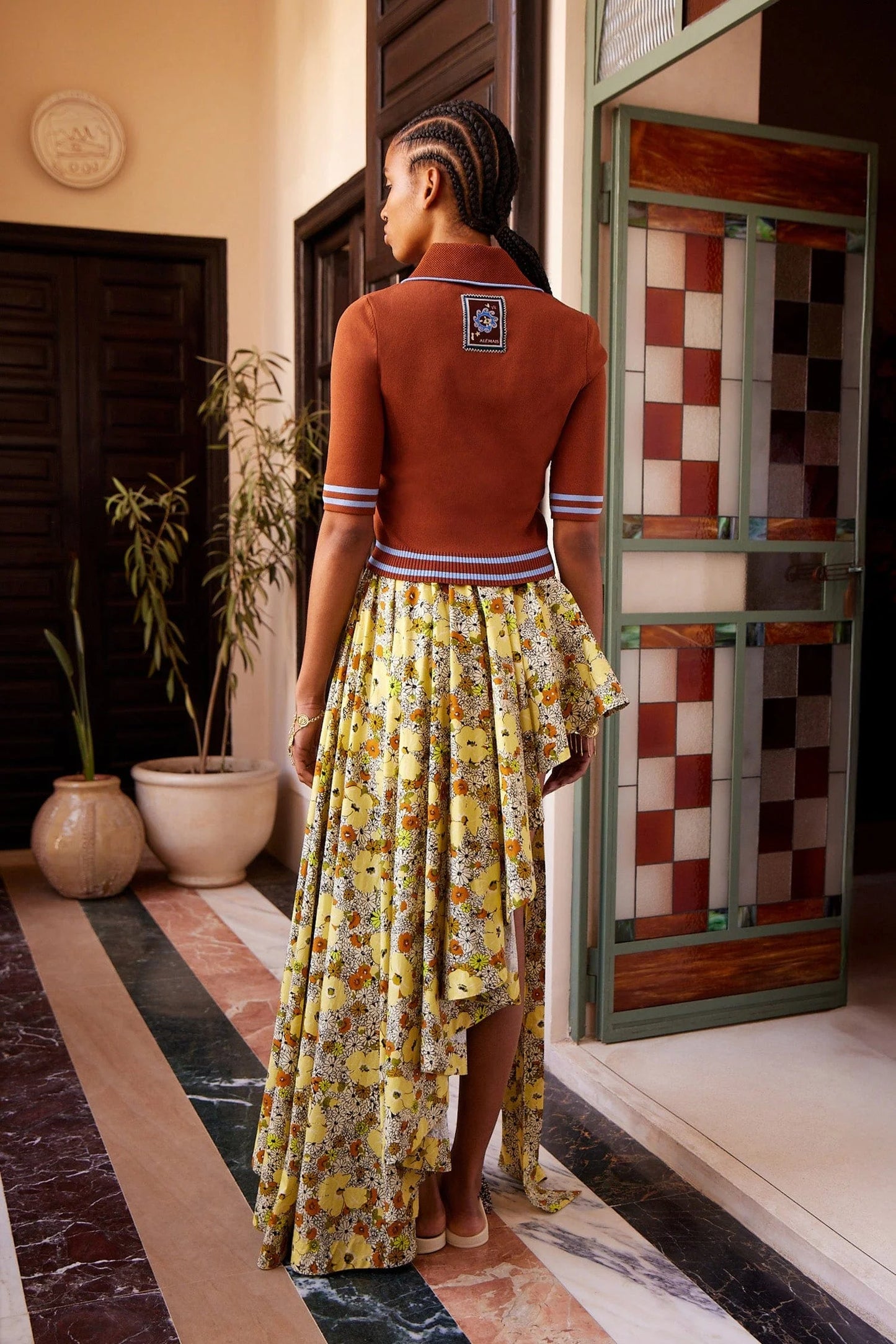 Noura Knit Polo Rust