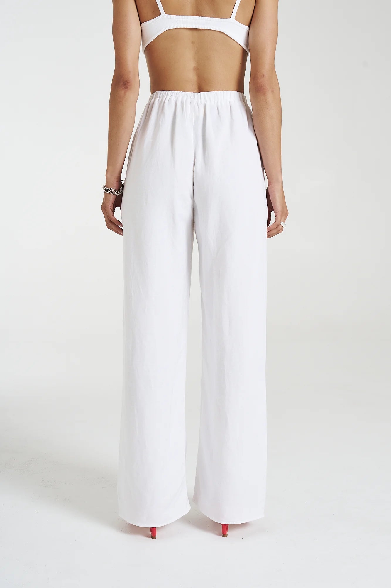 Elastic Waist Pant White