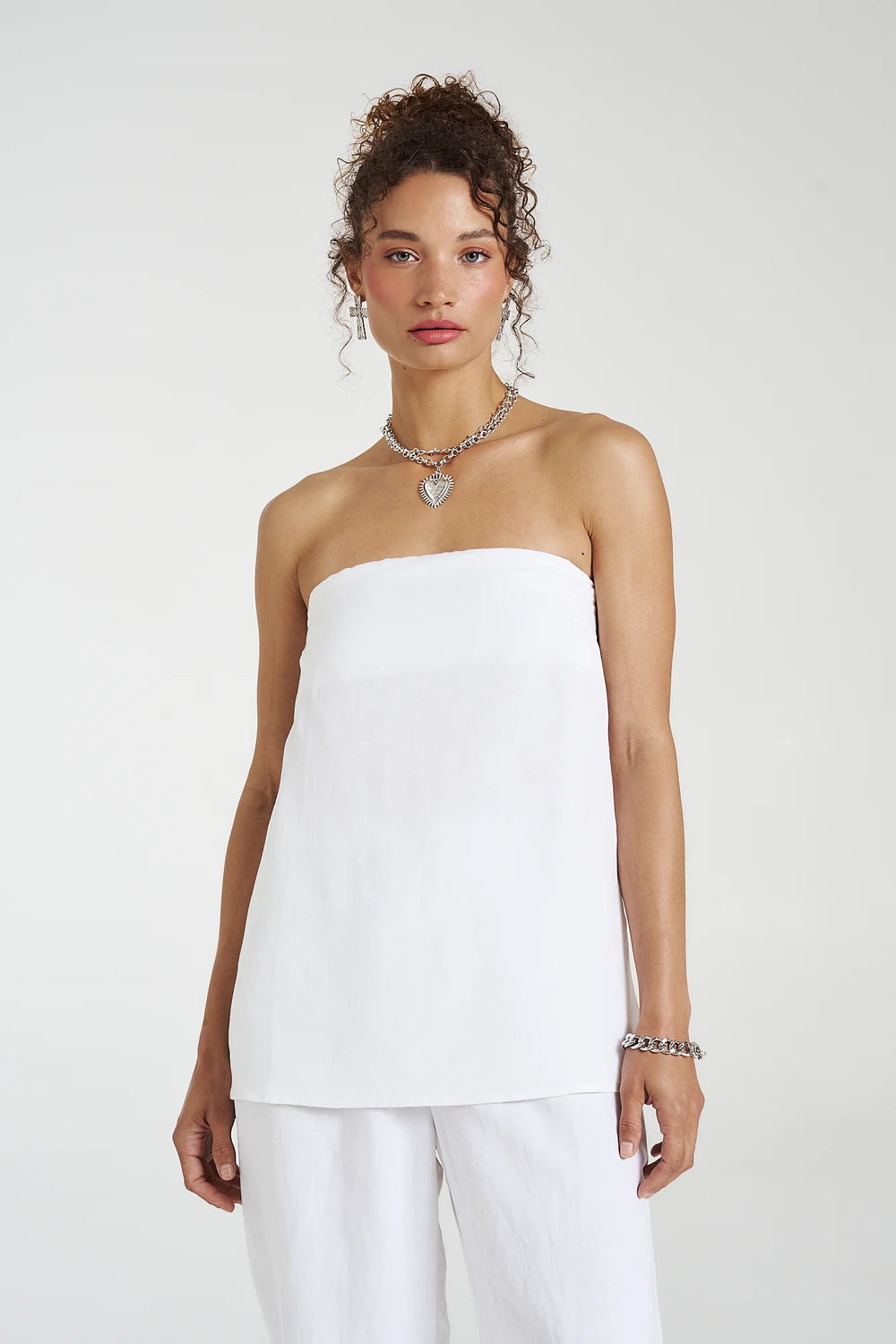 Strapless Shift Top White