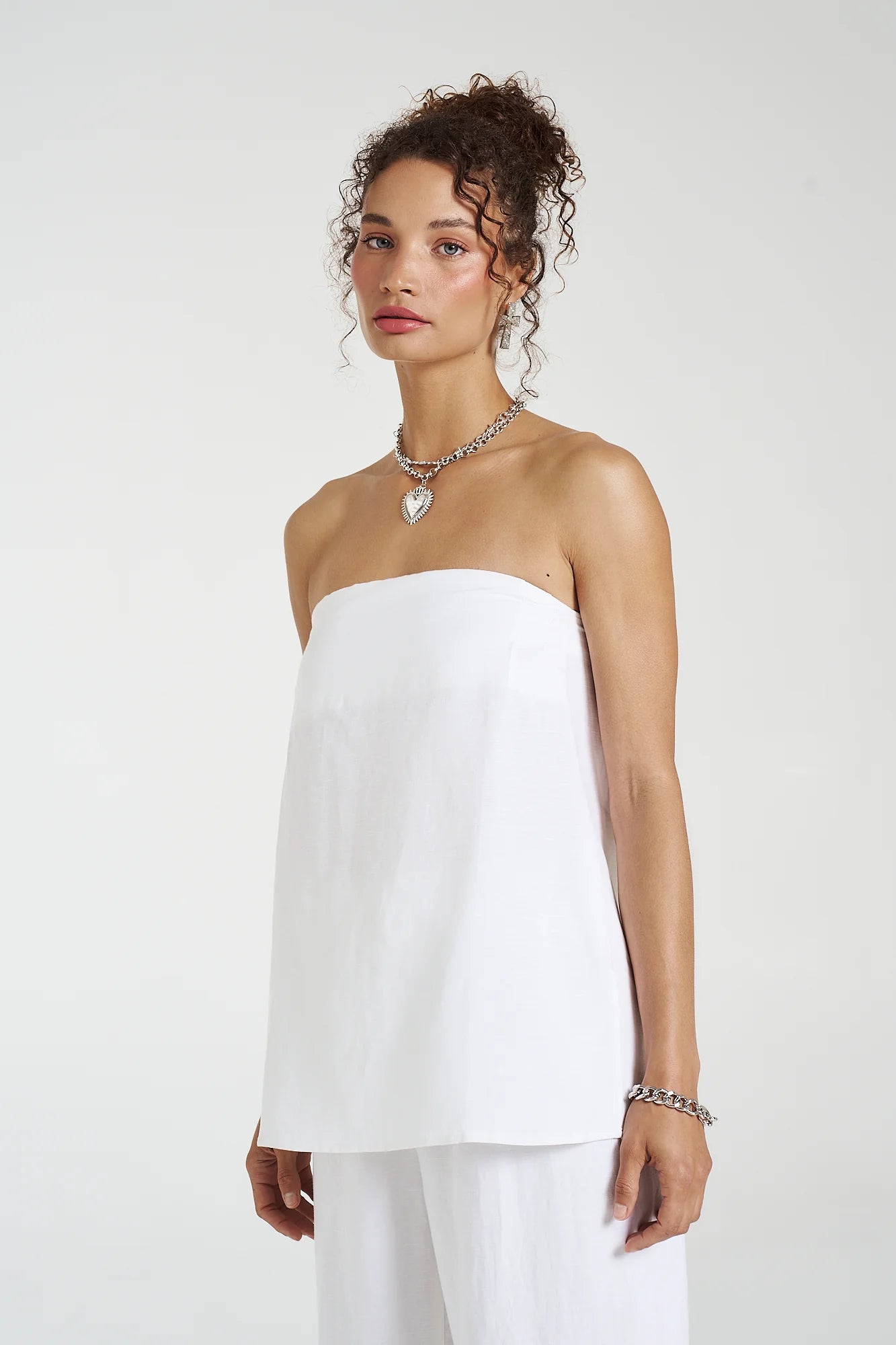 Strapless Shift Top White