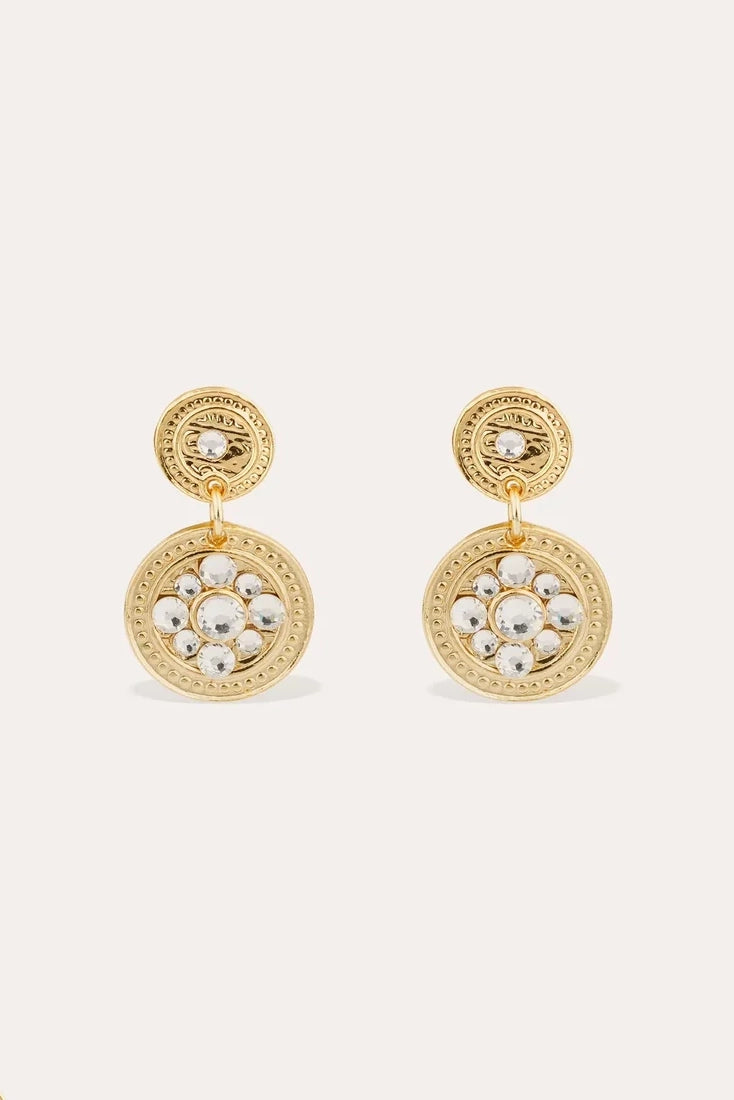 Gas Bijoux Enamel Sequin Earrings Crystal