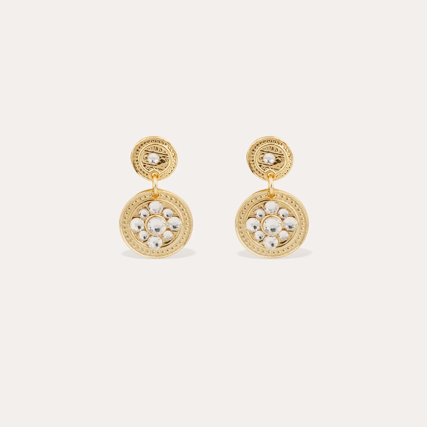 Gas Bijoux Enamel Sequin Earrings Crystal