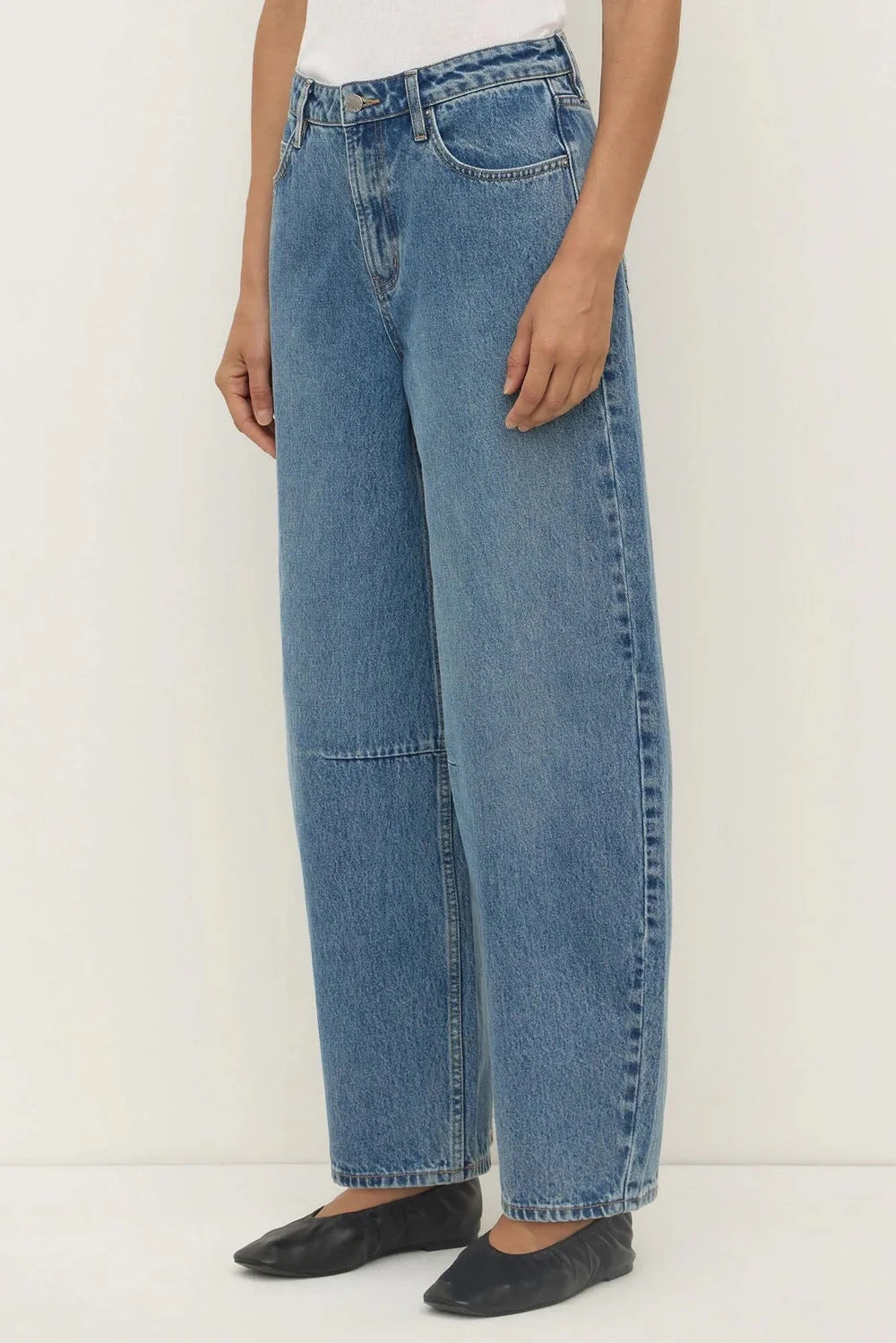 High Rise Barrel Jean Classic Blue