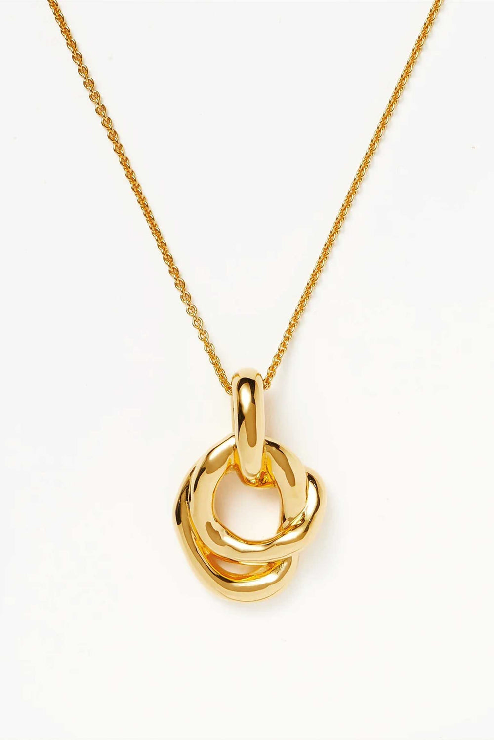 Molten Twisted Double Pendant Necklace Gold