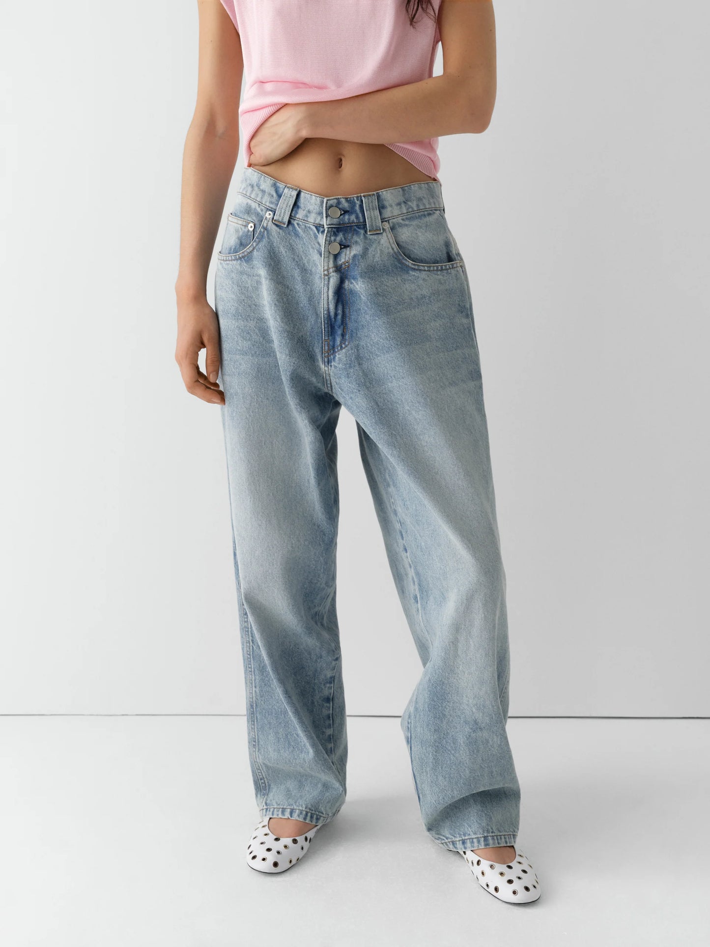 Baggy Trousers Washed Blue