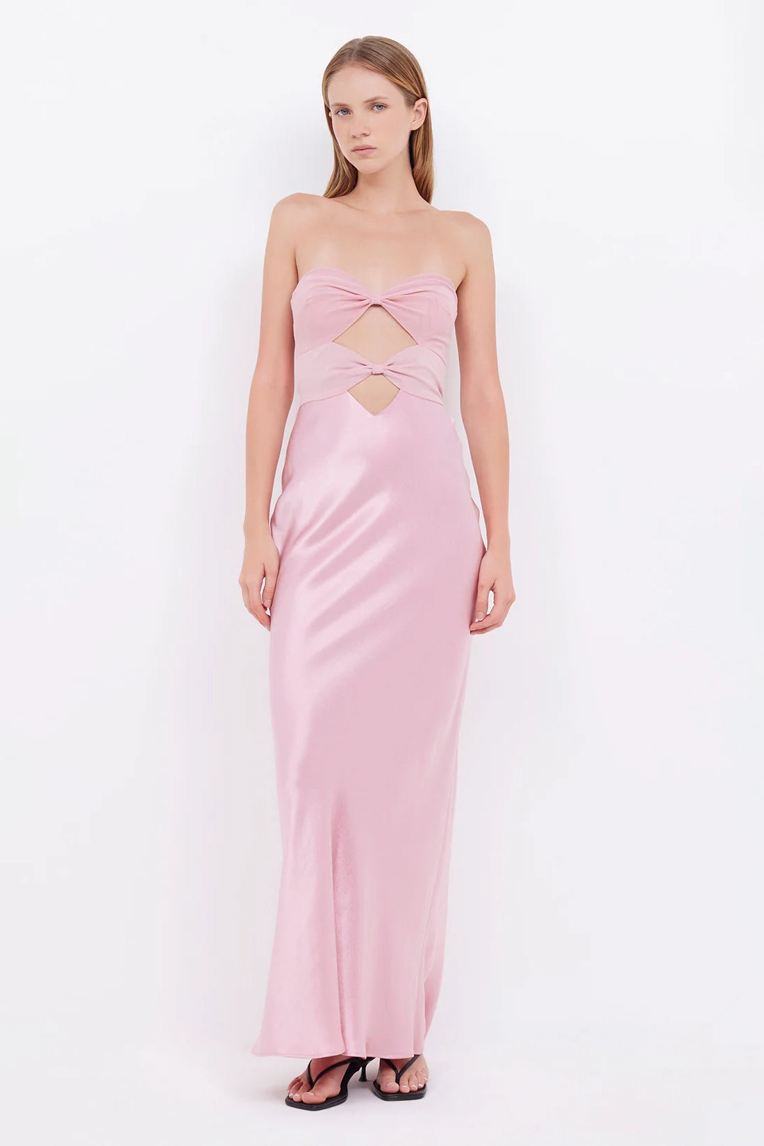 Halle Strapless Dress Dusty Pink