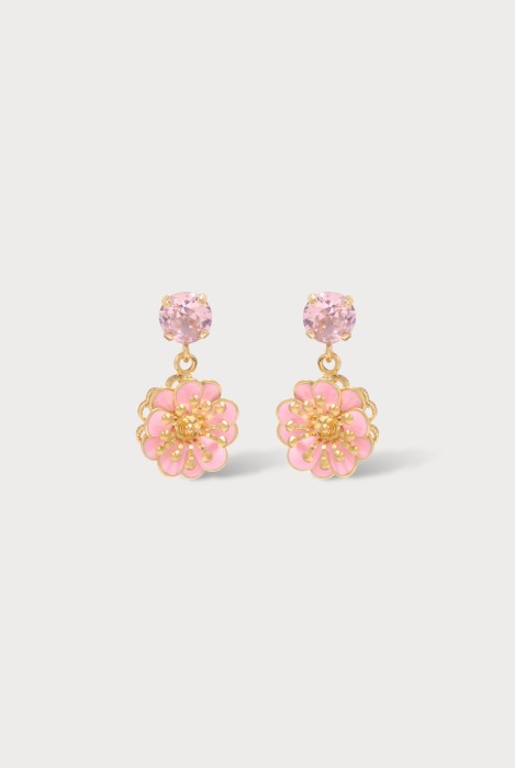 Julie Sion Baby Camelia Earrings Pink