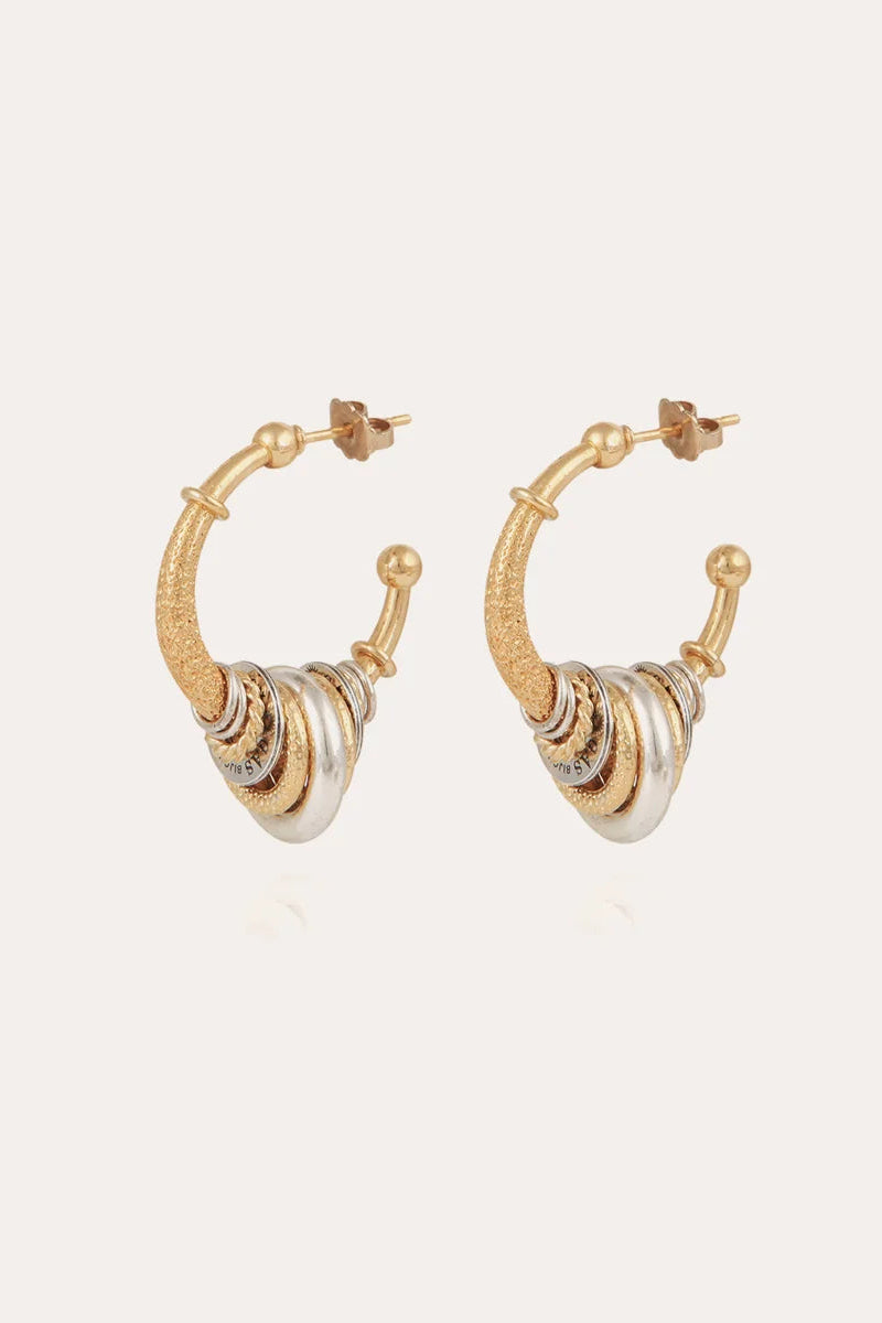 Gas Bijoux Maranzana Hoop Earrings Mix Metals
