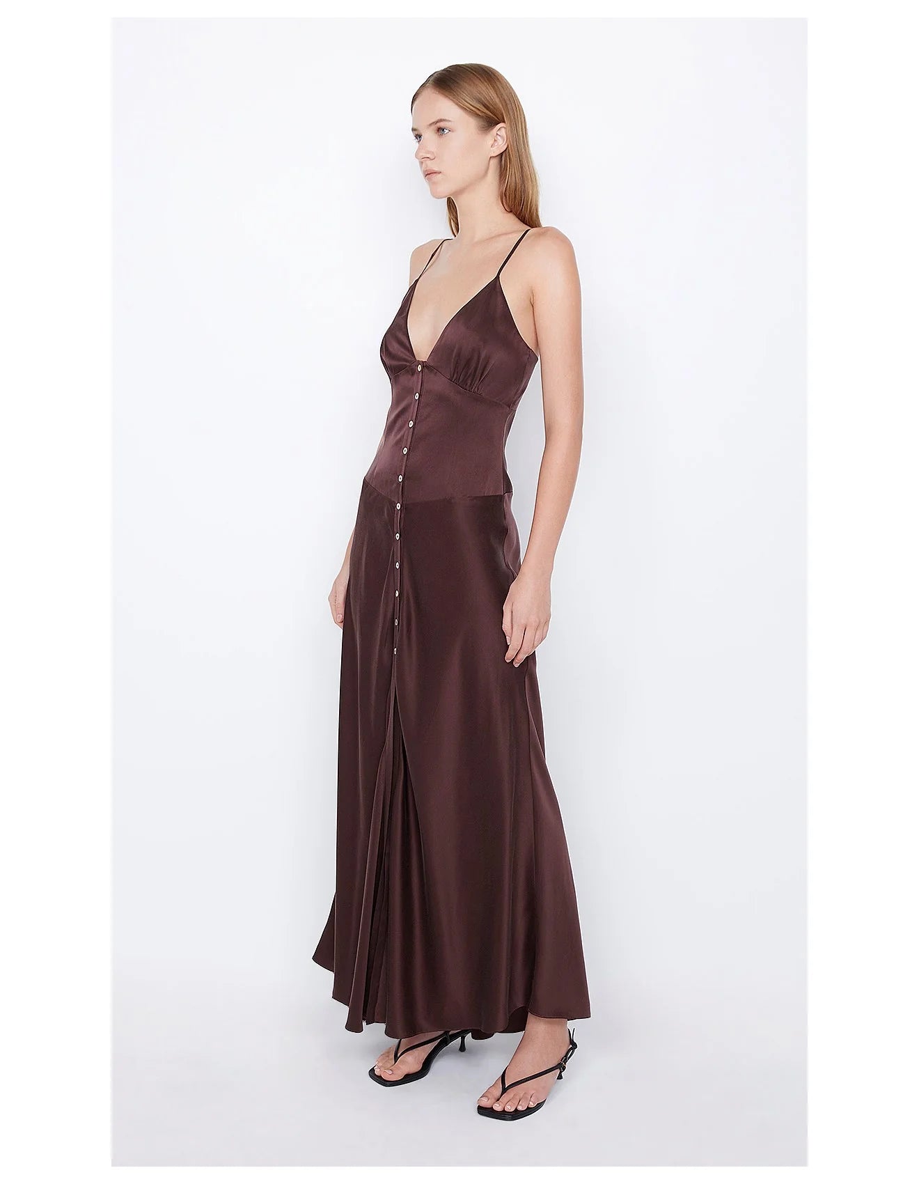 Kaia V Dress Choc Plum