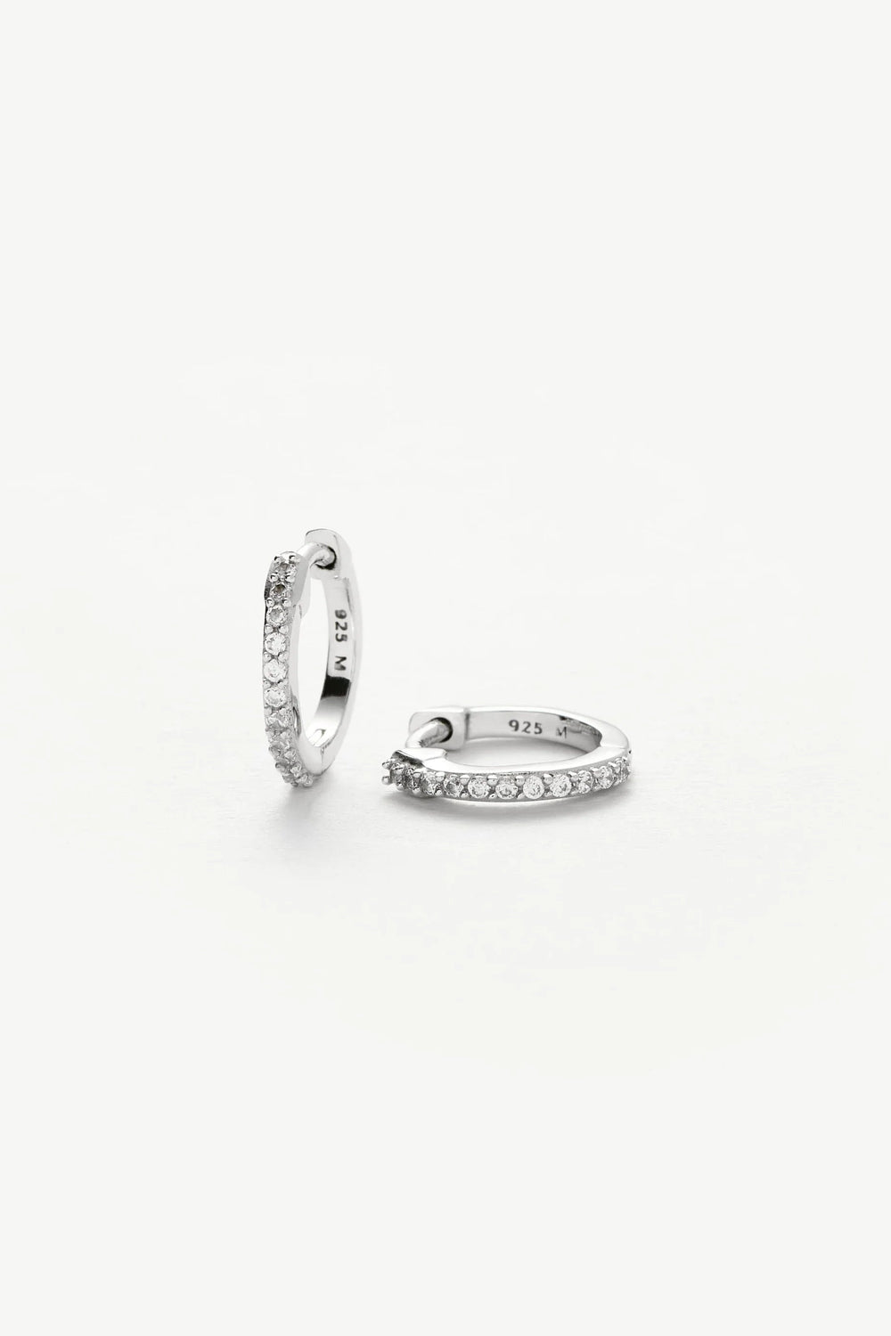 Classic Pave Huggies Sterling Silver